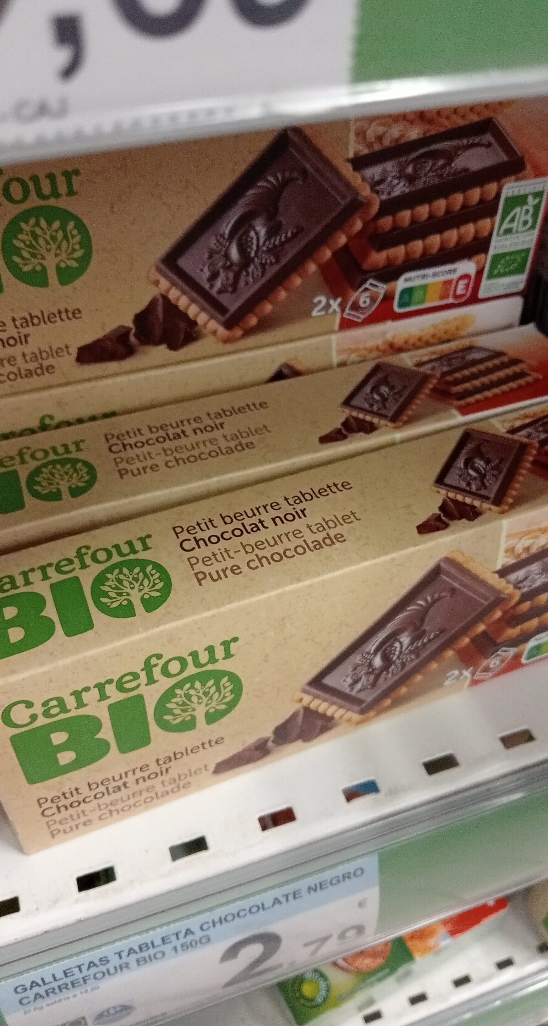 Carrefour BIO Petit beurre tablette Chocolat noir packshot