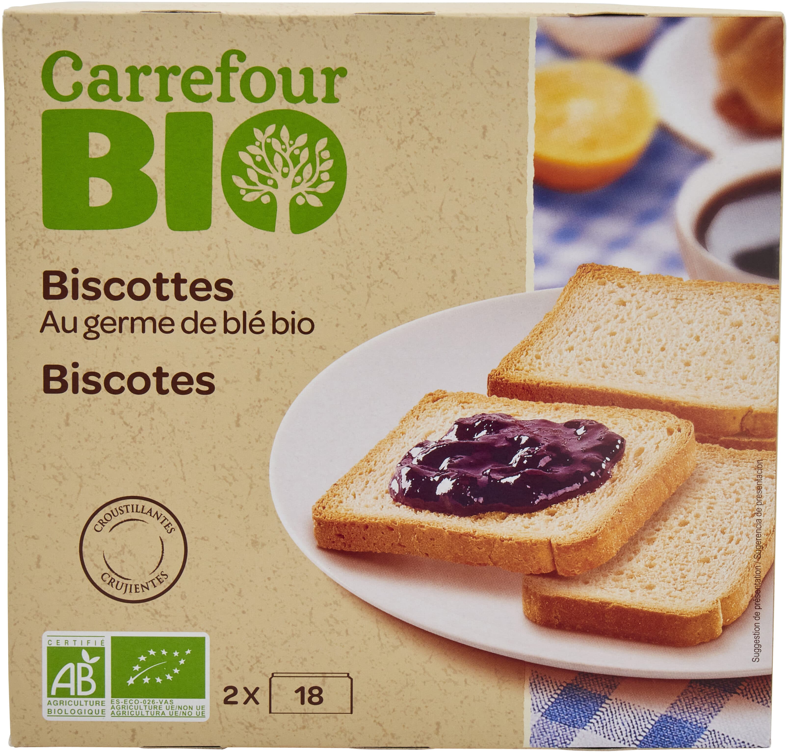 Carrefour BIO Biscottes packshot