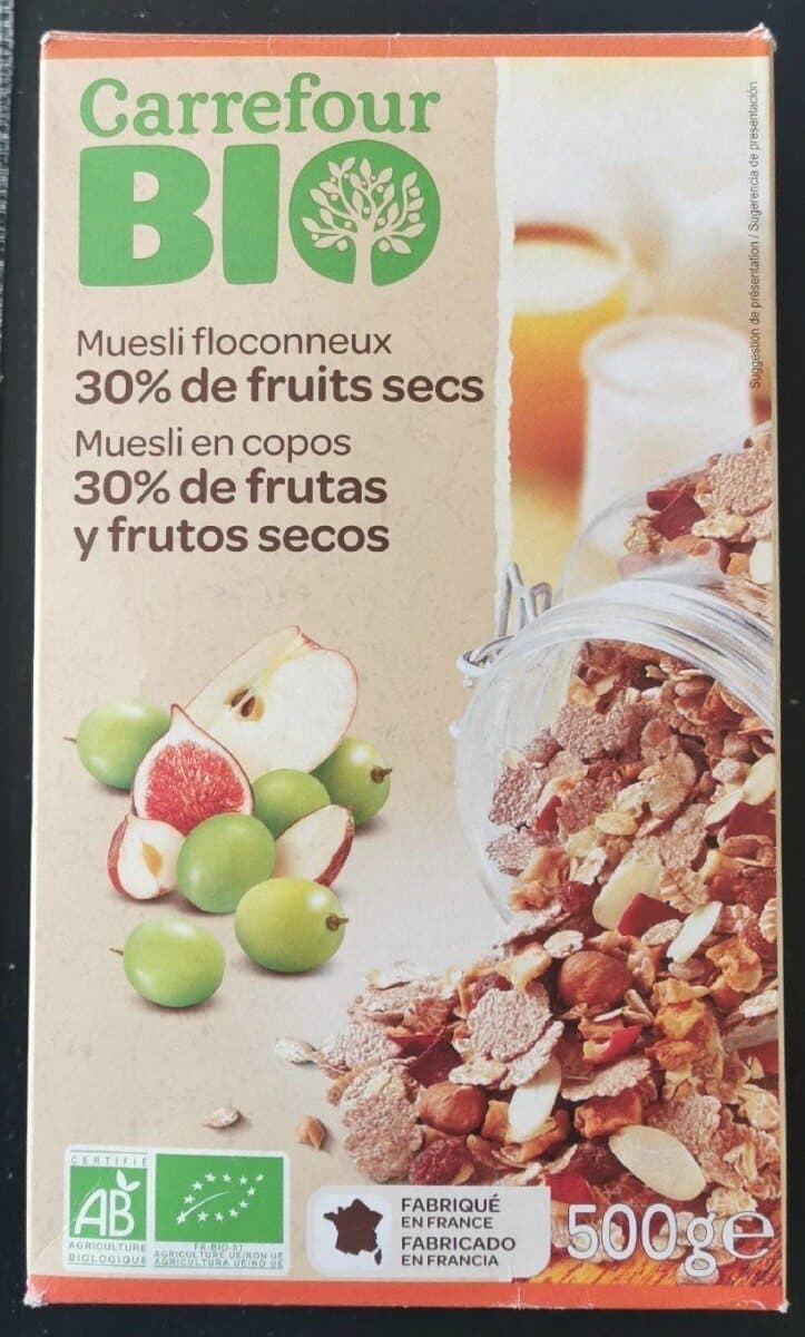 Carrefour BIO Muesli floconneux 30% de fruits secs packshot