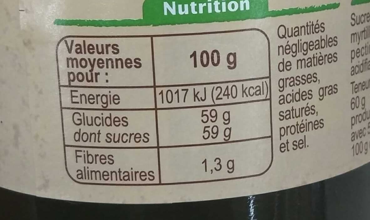 Carrefour BIO Confiture Extra MYRTILLE packshot