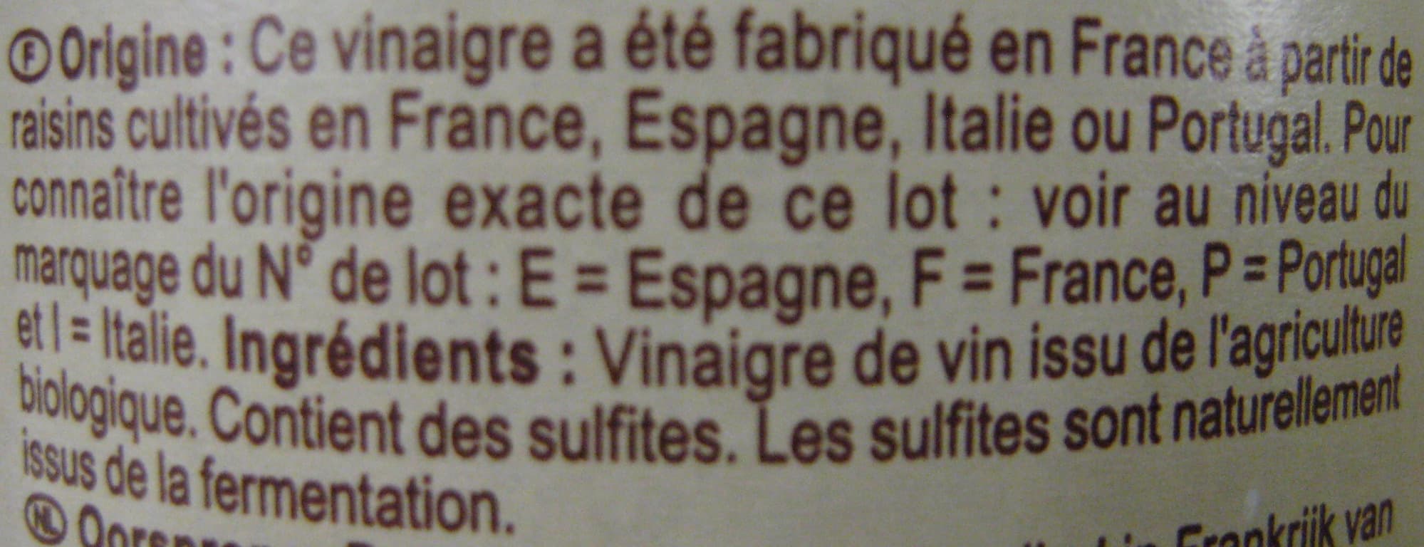 Carrefour Vinaigre de vin rouge packshot