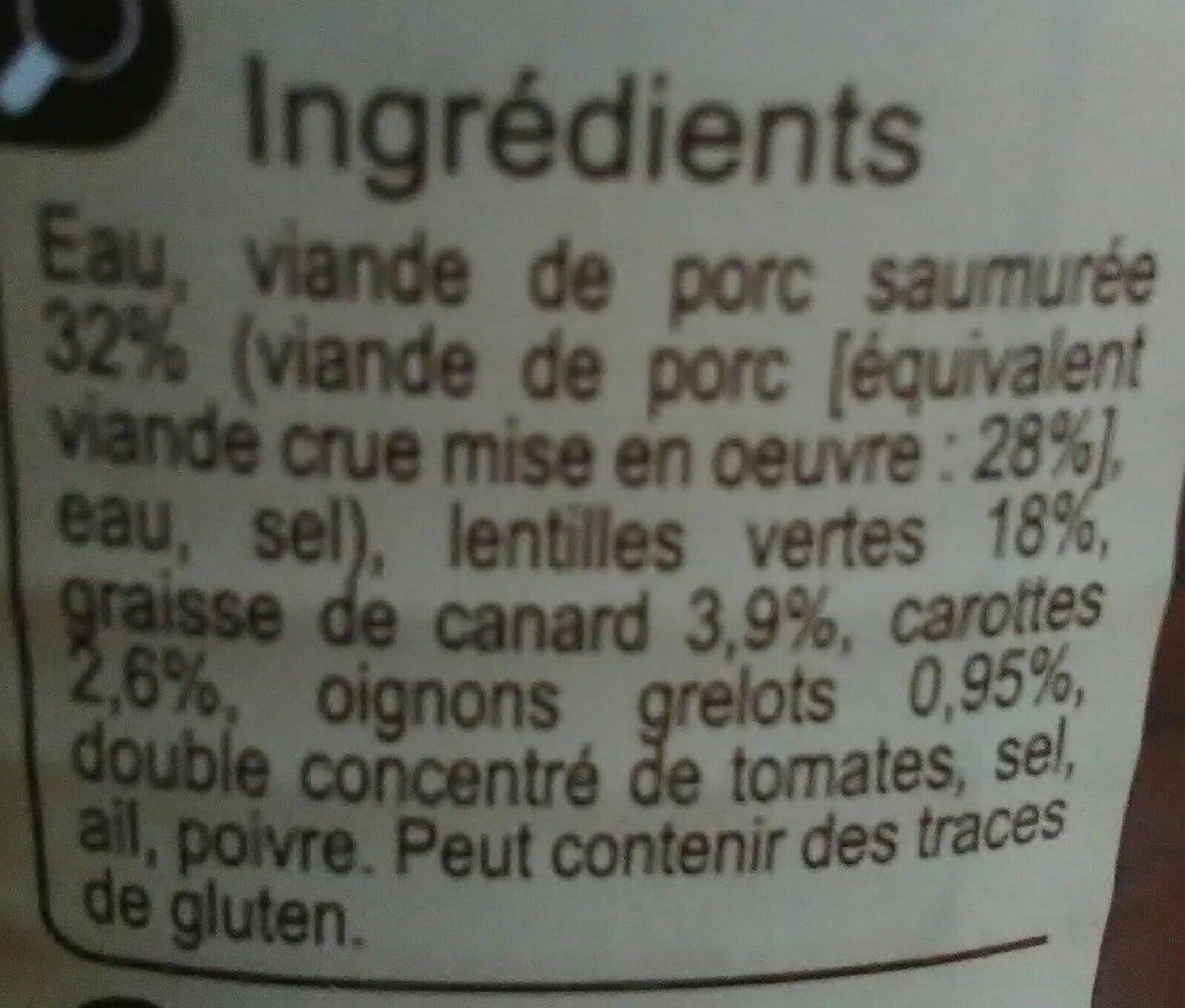 CMI (Carrefour Marchandises Internationales) Petit salé aux lentilles packshot