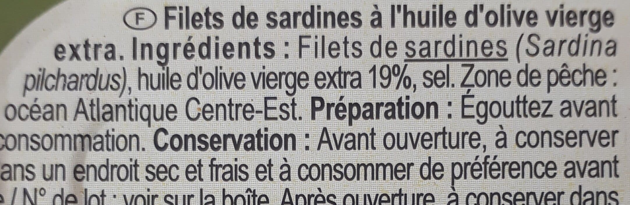 Carrefour Filets de Sardines à l'huile d'olive vierge extra packshot