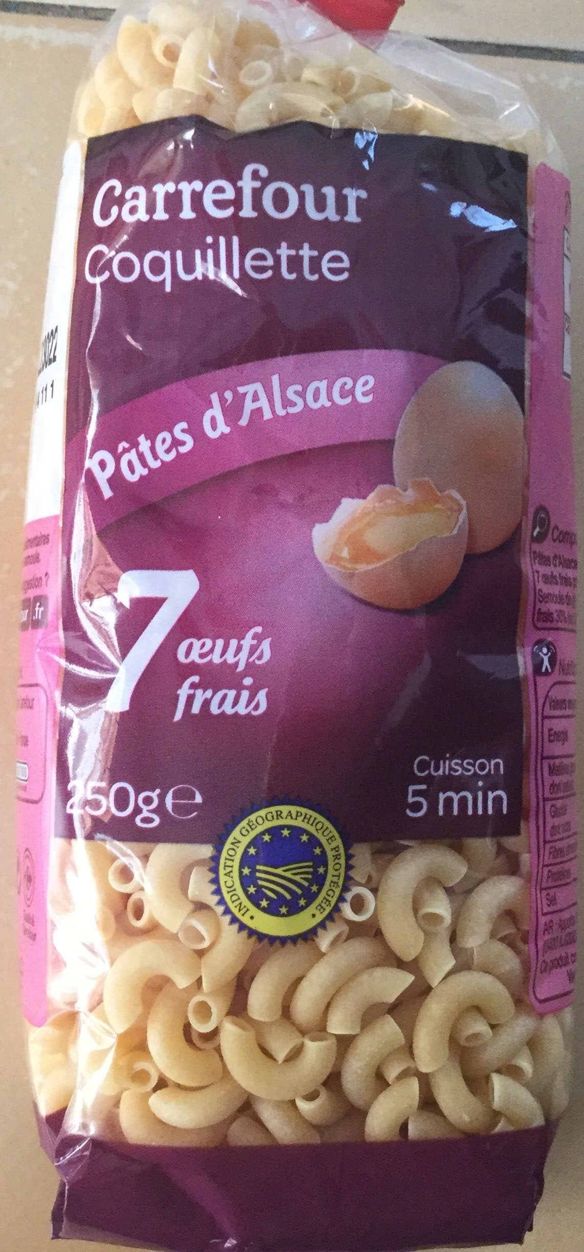 Carrefour Coquillette Pâtes d'Alsace packshot