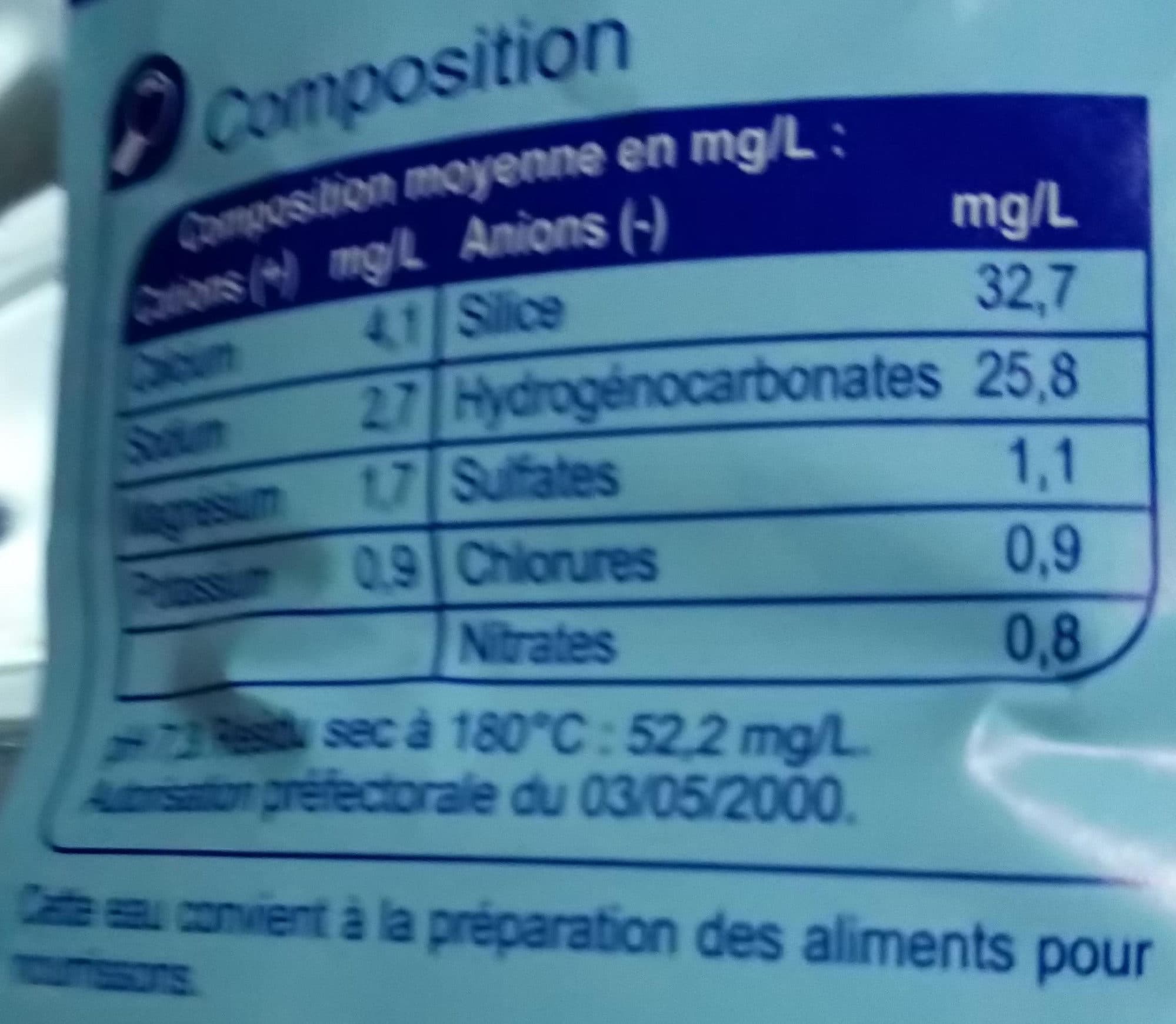 Carrefour Eau de source de montagne d'auvergne packshot