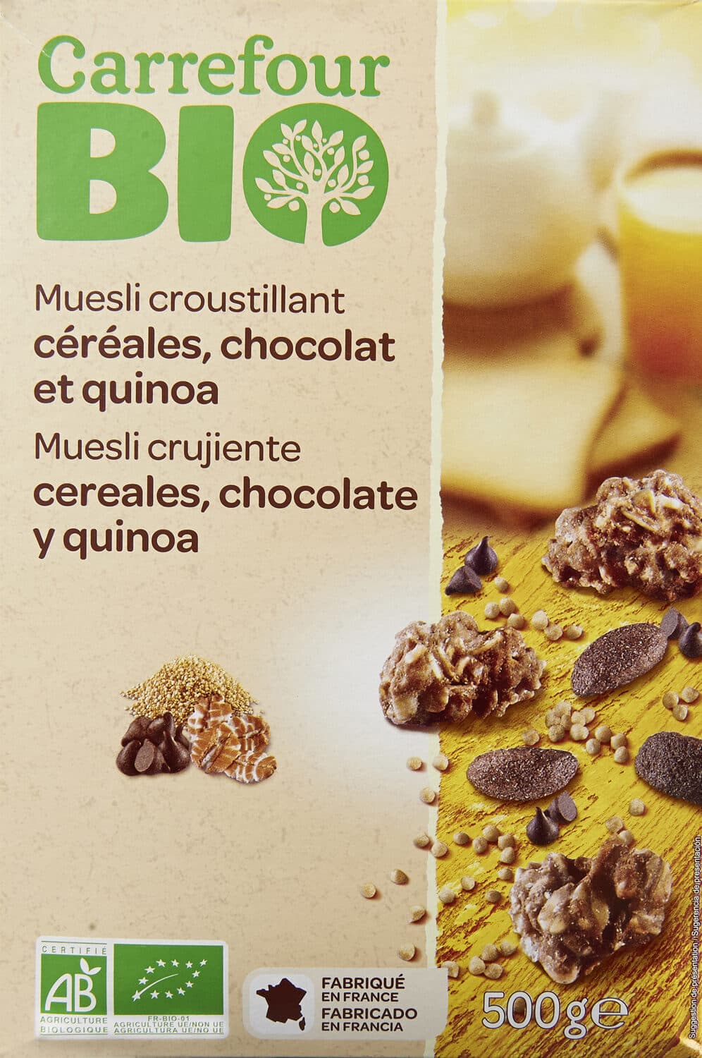 Carrefour BIO Croustillant Chocolat quinoa packshot