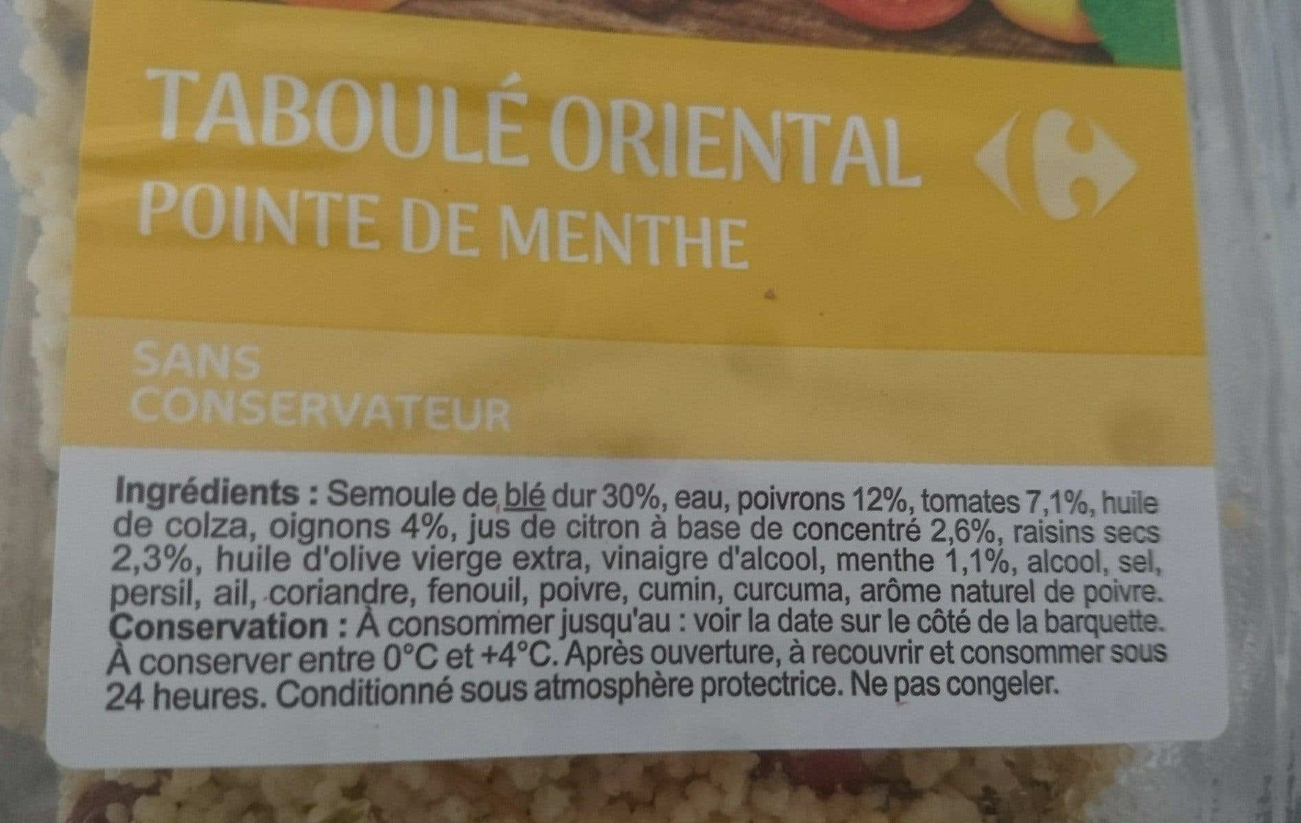 Carrefour Taboulé oriental Pointe de menthe packshot