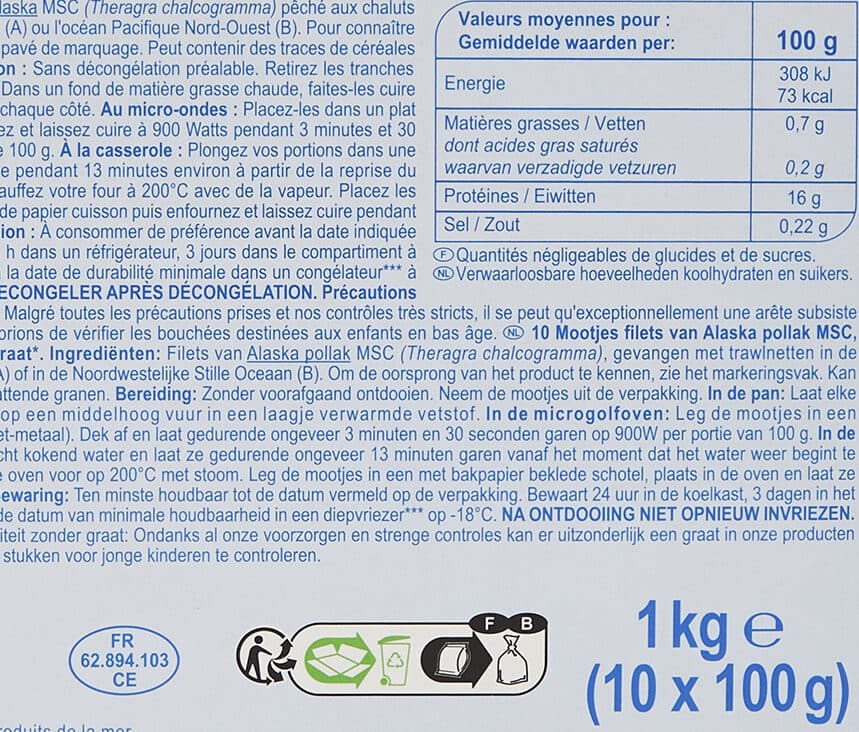 Carrefour 10 tranches colin d'alaska packshot