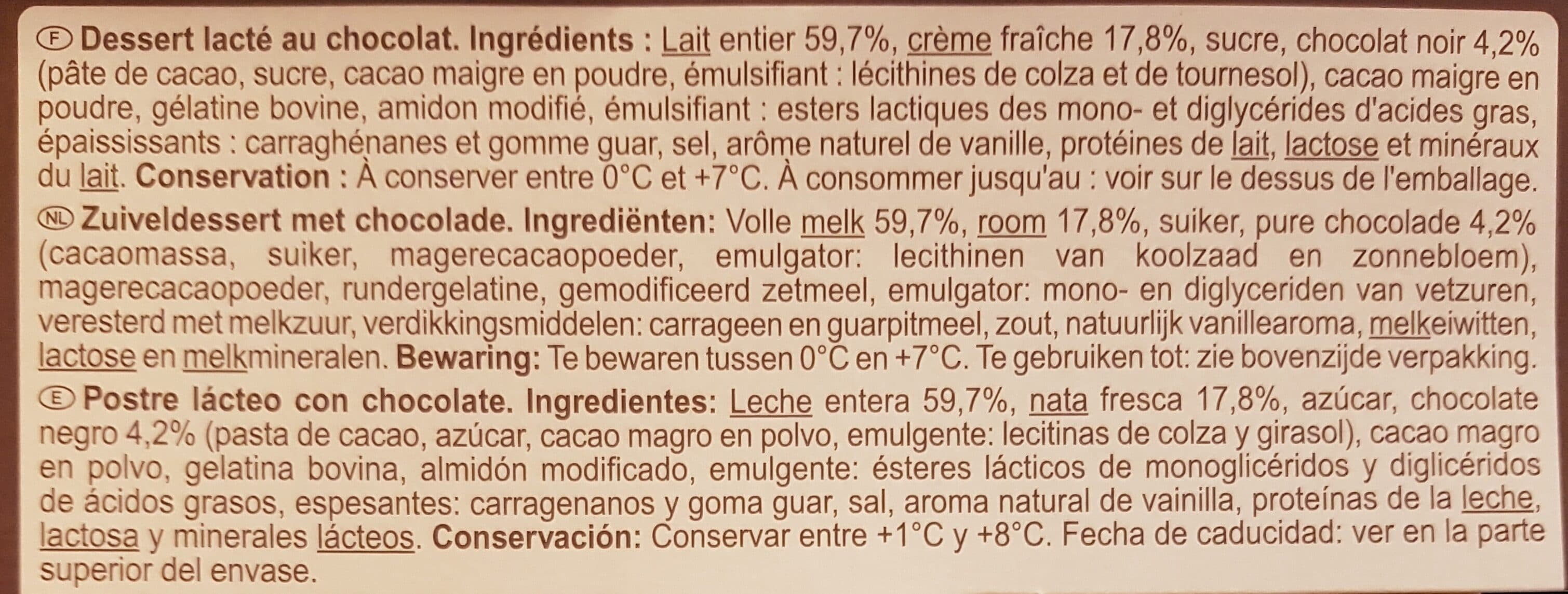 Carrefour Mousse Liégeoise CHOCOLAT packshot