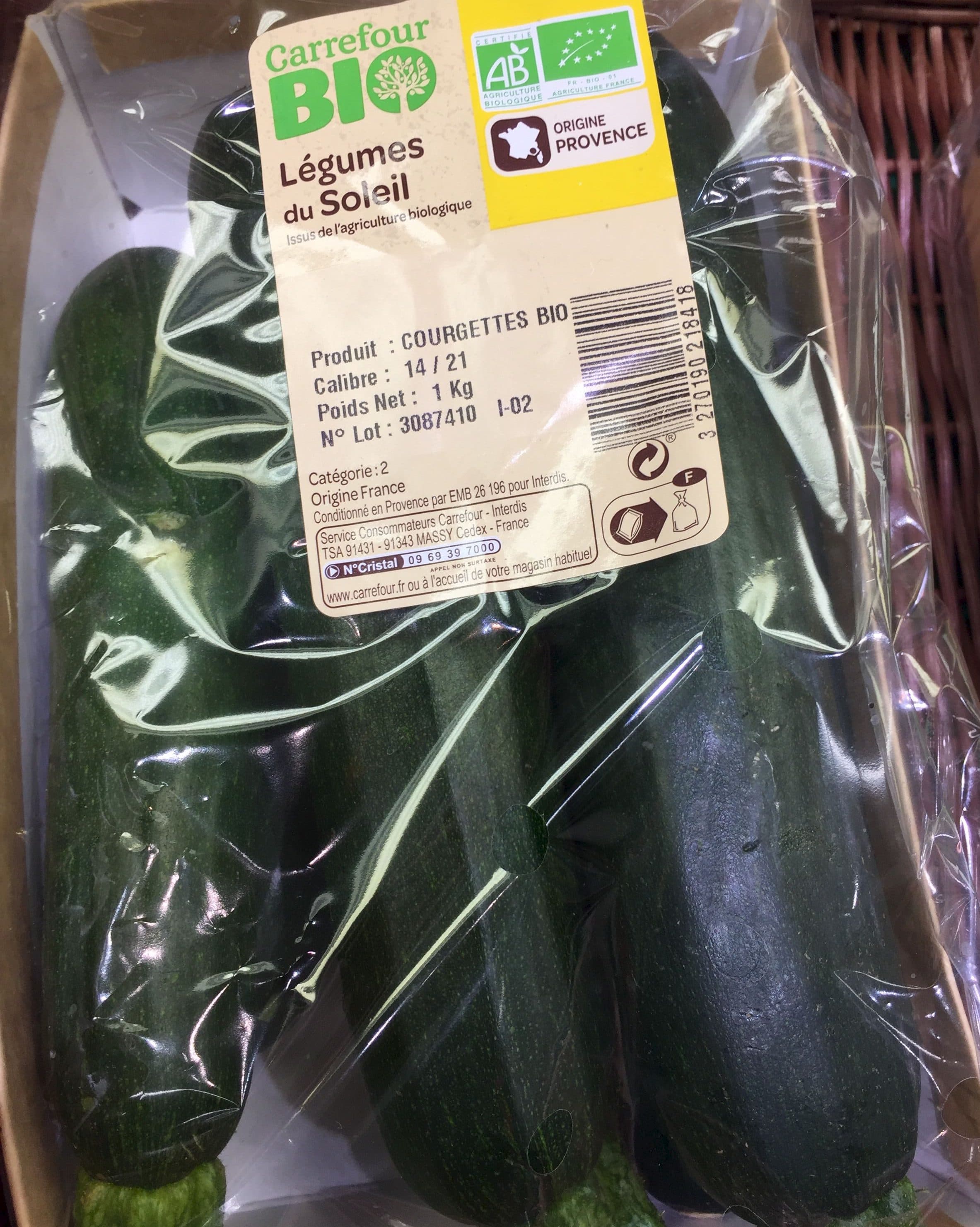 Carrefour BIO Légumes du soleil - courgettes packshot