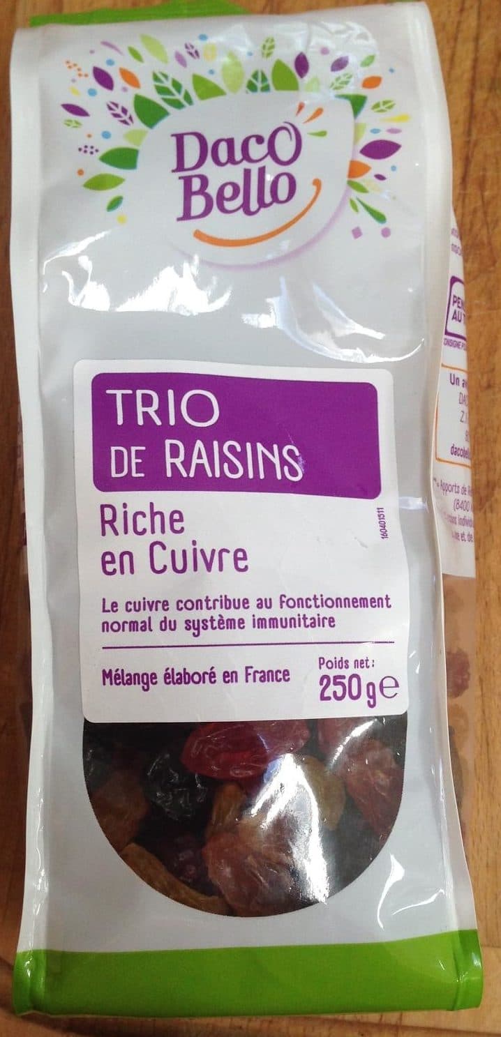 Daco Bello Trio de Raisins packshot