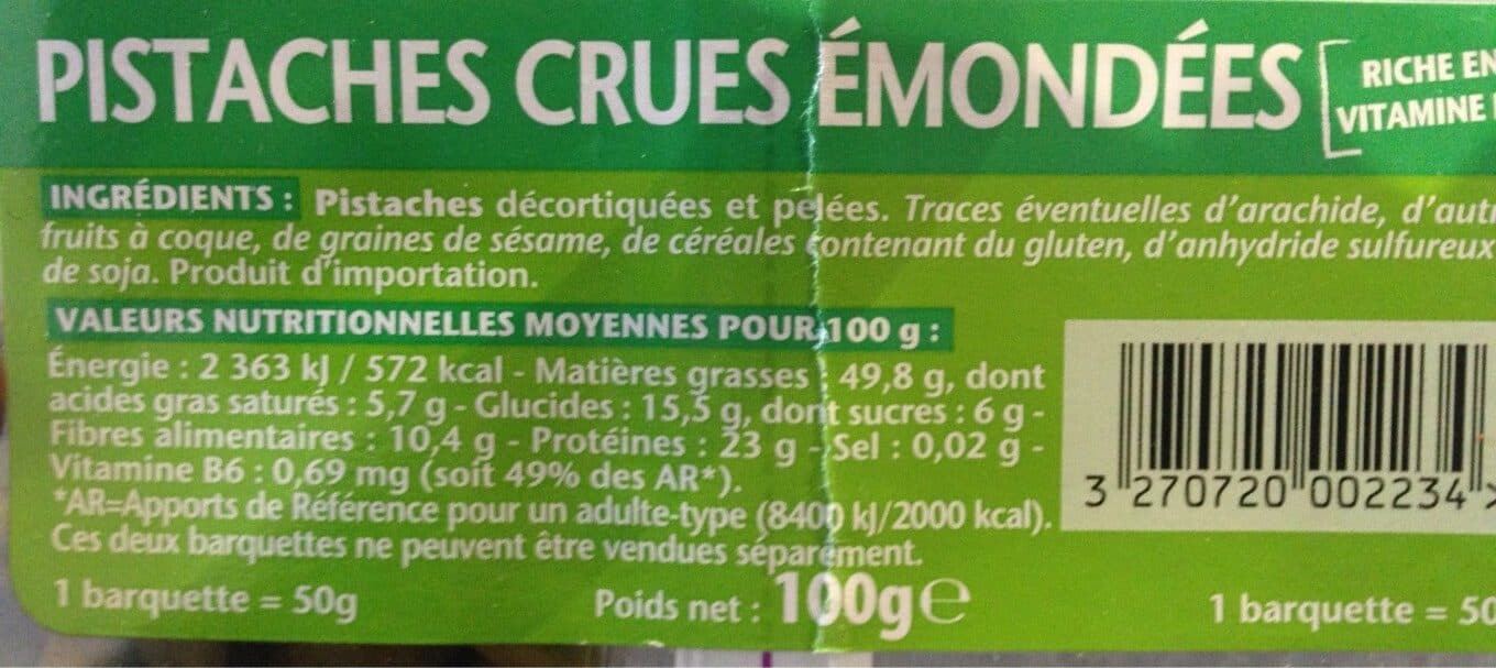 Daco Bello Pistaches crues émondées packshot