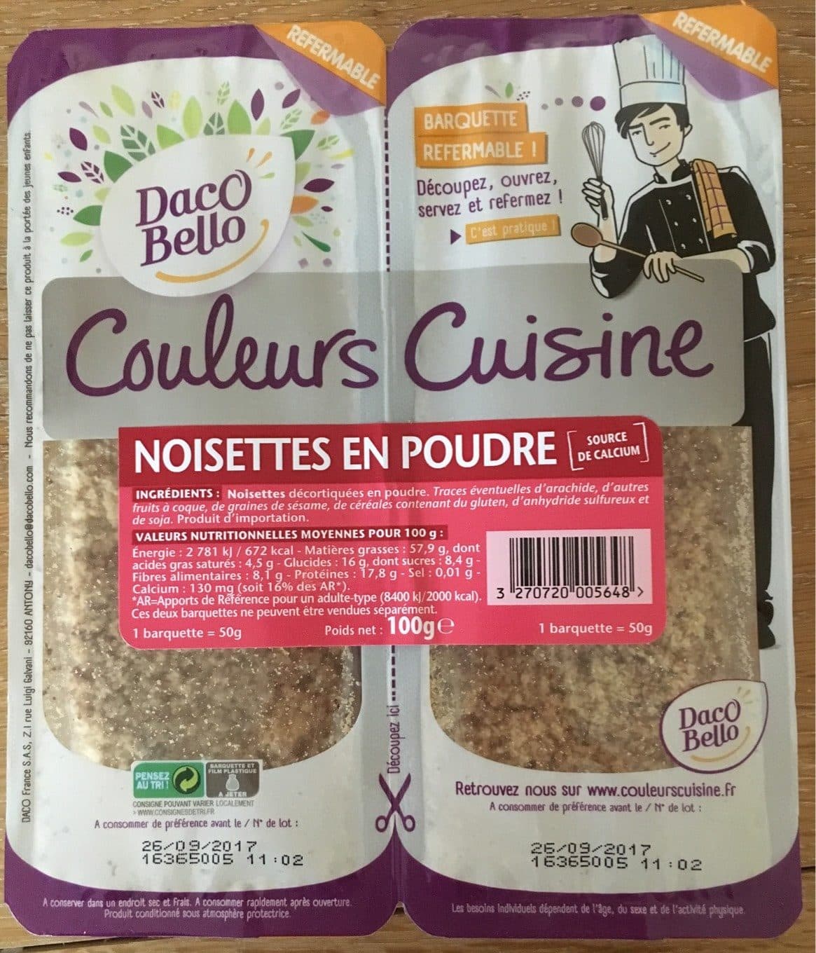 Daco Bello Noisettes en poudre packshot