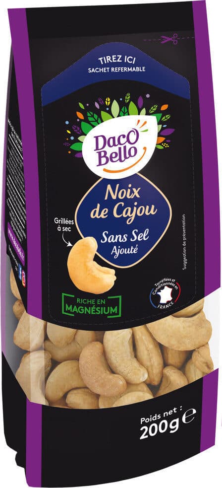 Daco Bello Noix de cajou grillées sans sel ajoutés packshot