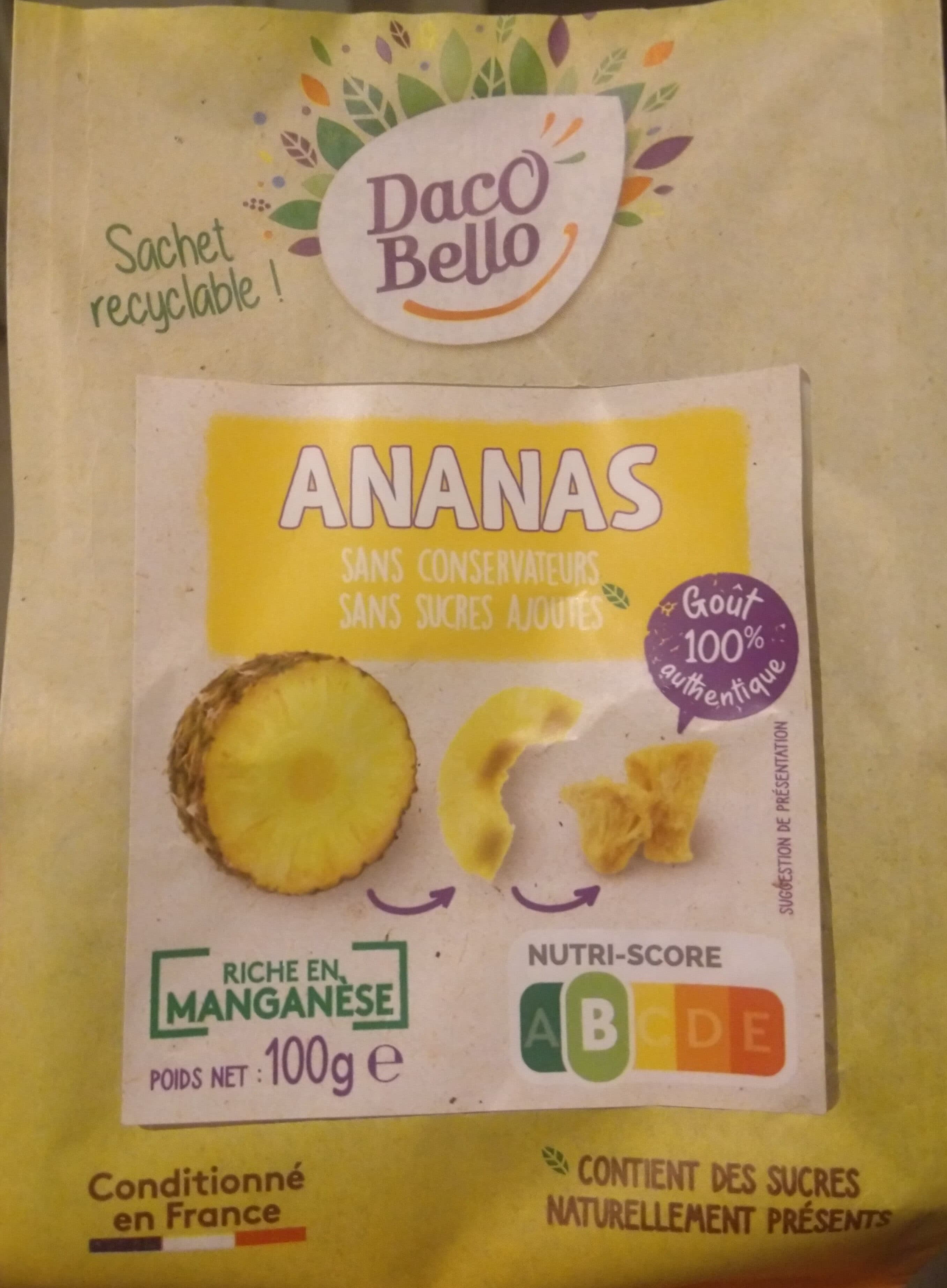 Daco Bello Ananas sans sucres ajoutés packshot