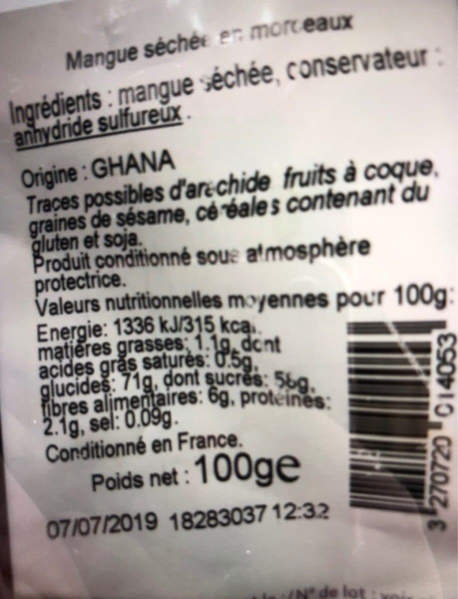 Daco Bello Mangue sans sucres ajoutés packshot