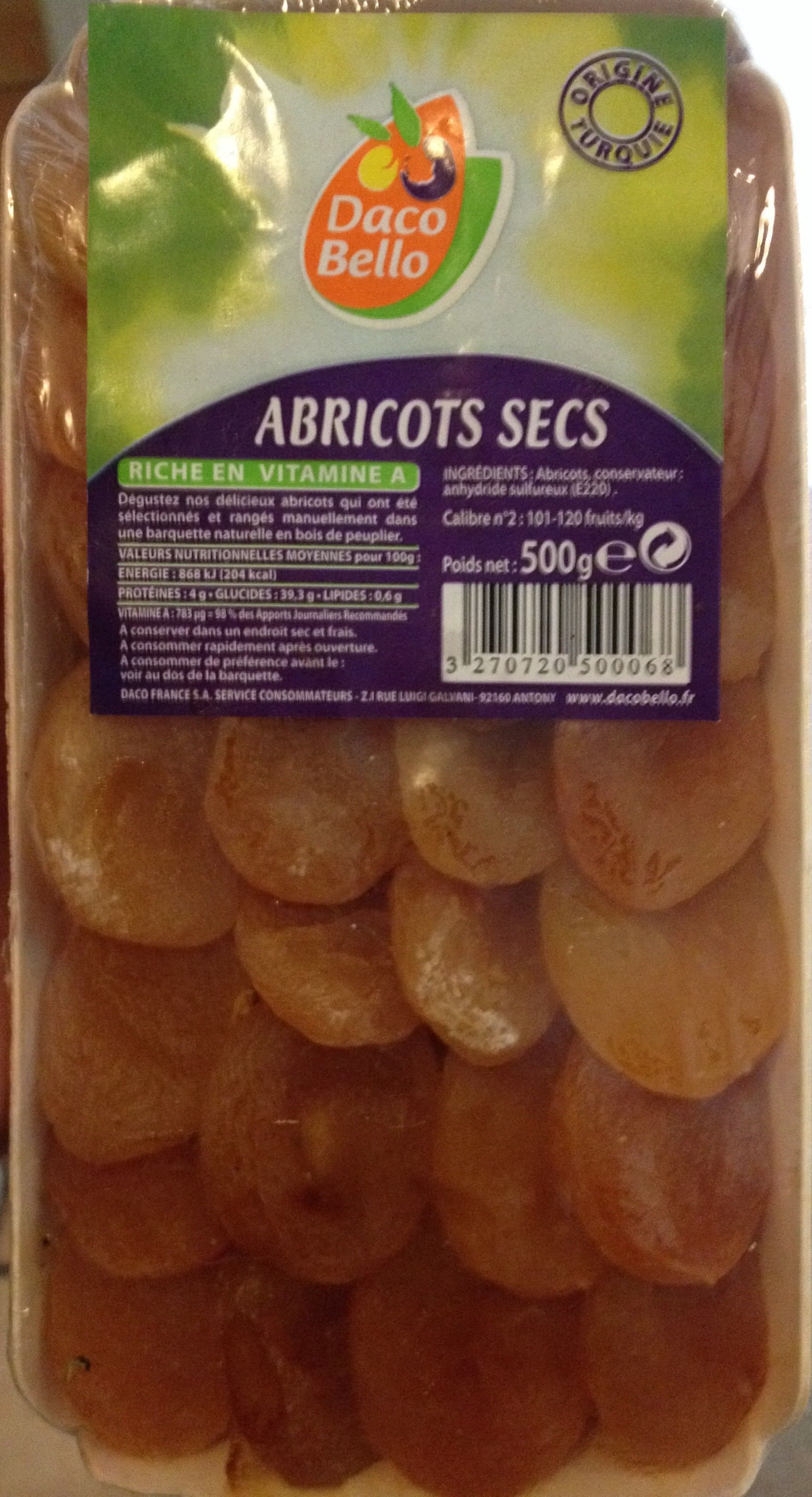 Daco Bello Abricots secs packshot