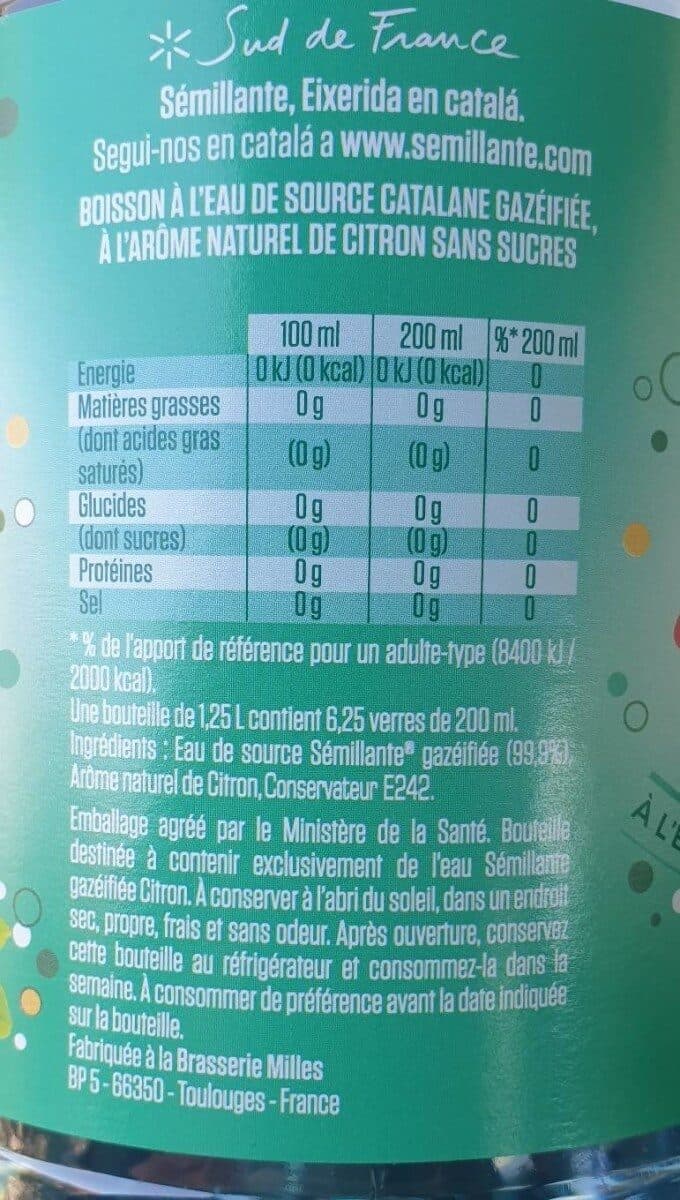 Open Food Facts Sémillante pétillante citron sans sucre packshot