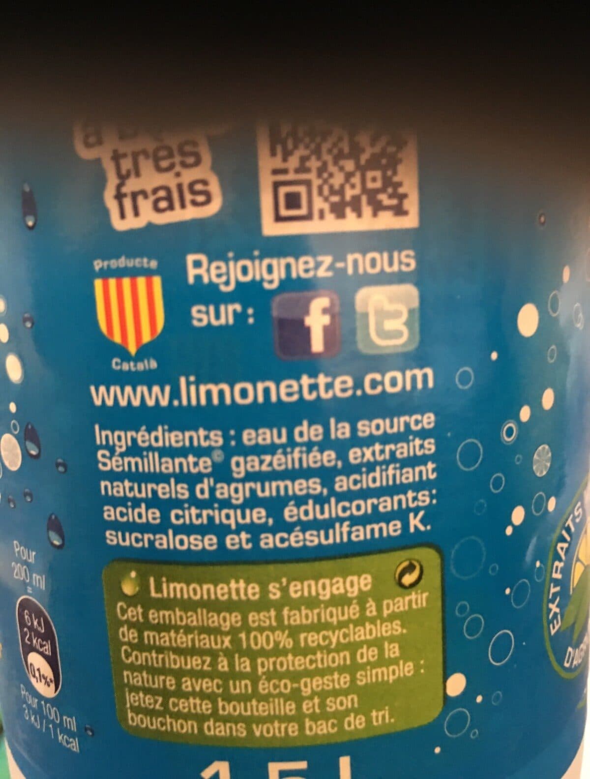 Open Food Facts Milles limonette soda zéro packshot