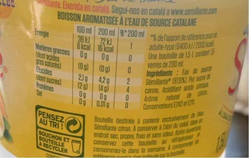 Milles MILLES, Semillante , saveur citron, la bouteille d'1.5 l packshot