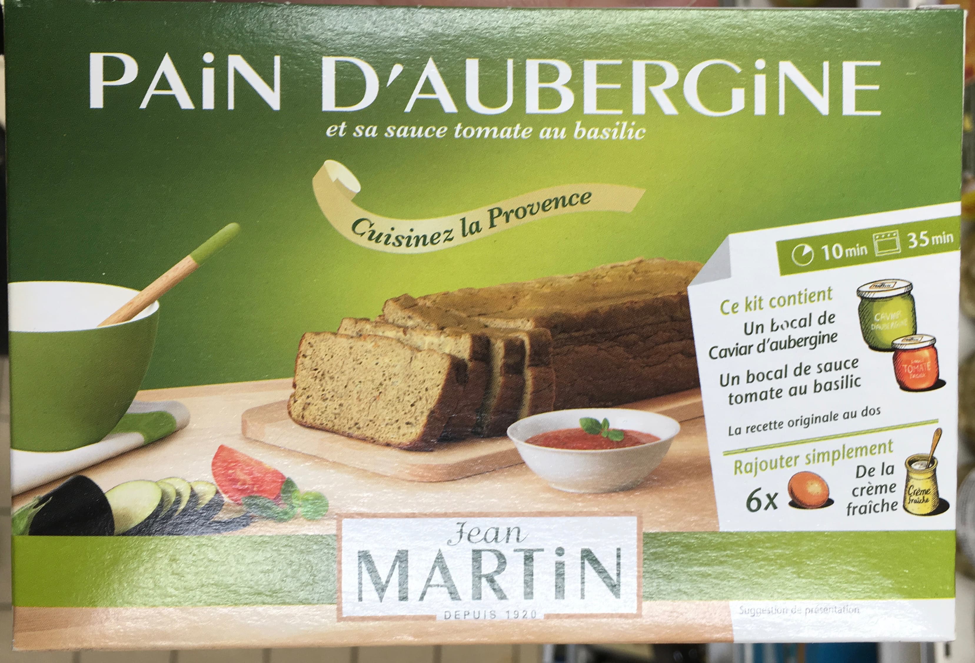 Jean Martin Pain d'Aubergine et sa sauce tomate au basilic packshot