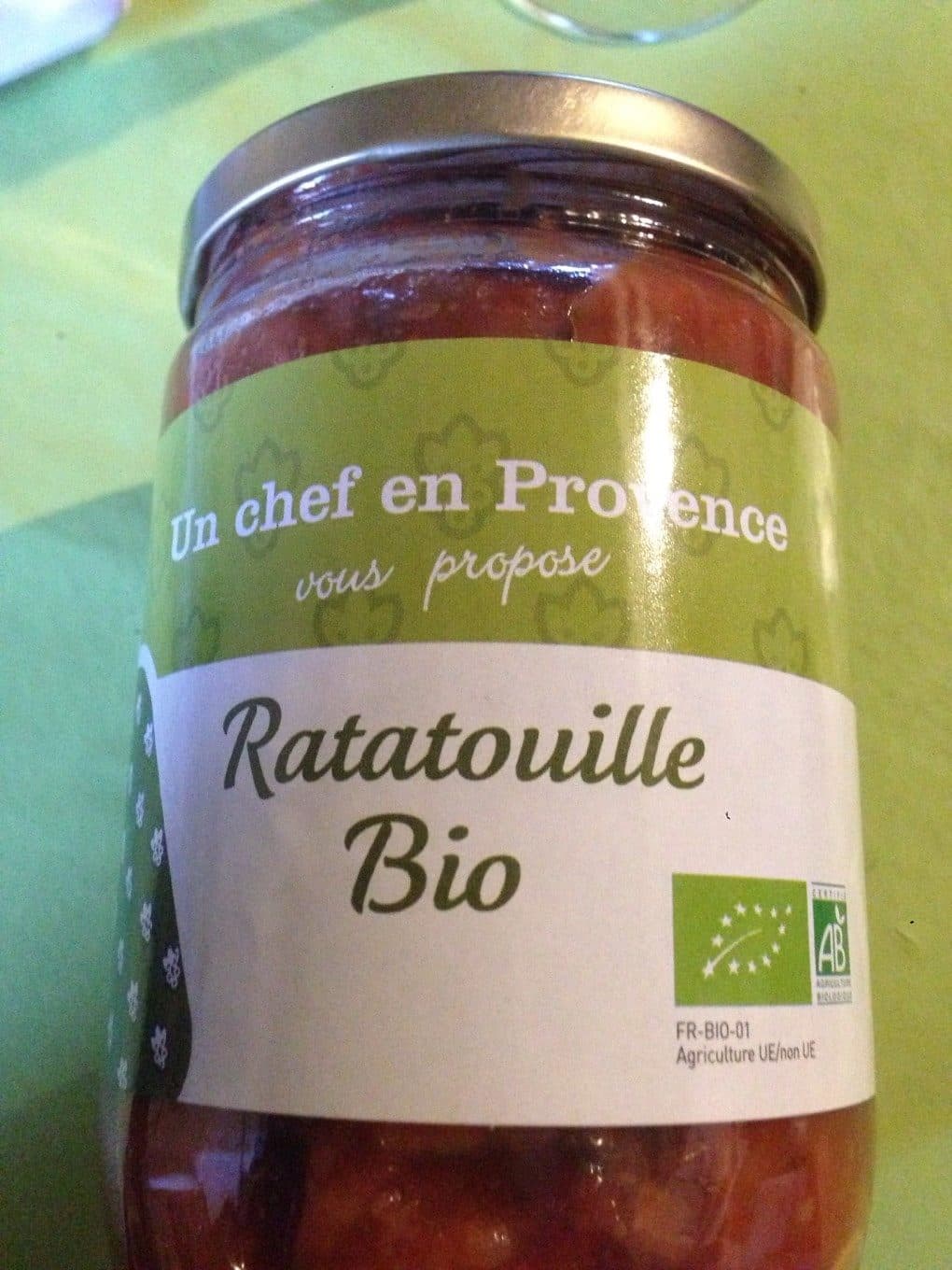 un chef en provence Ratatouille bio packshot