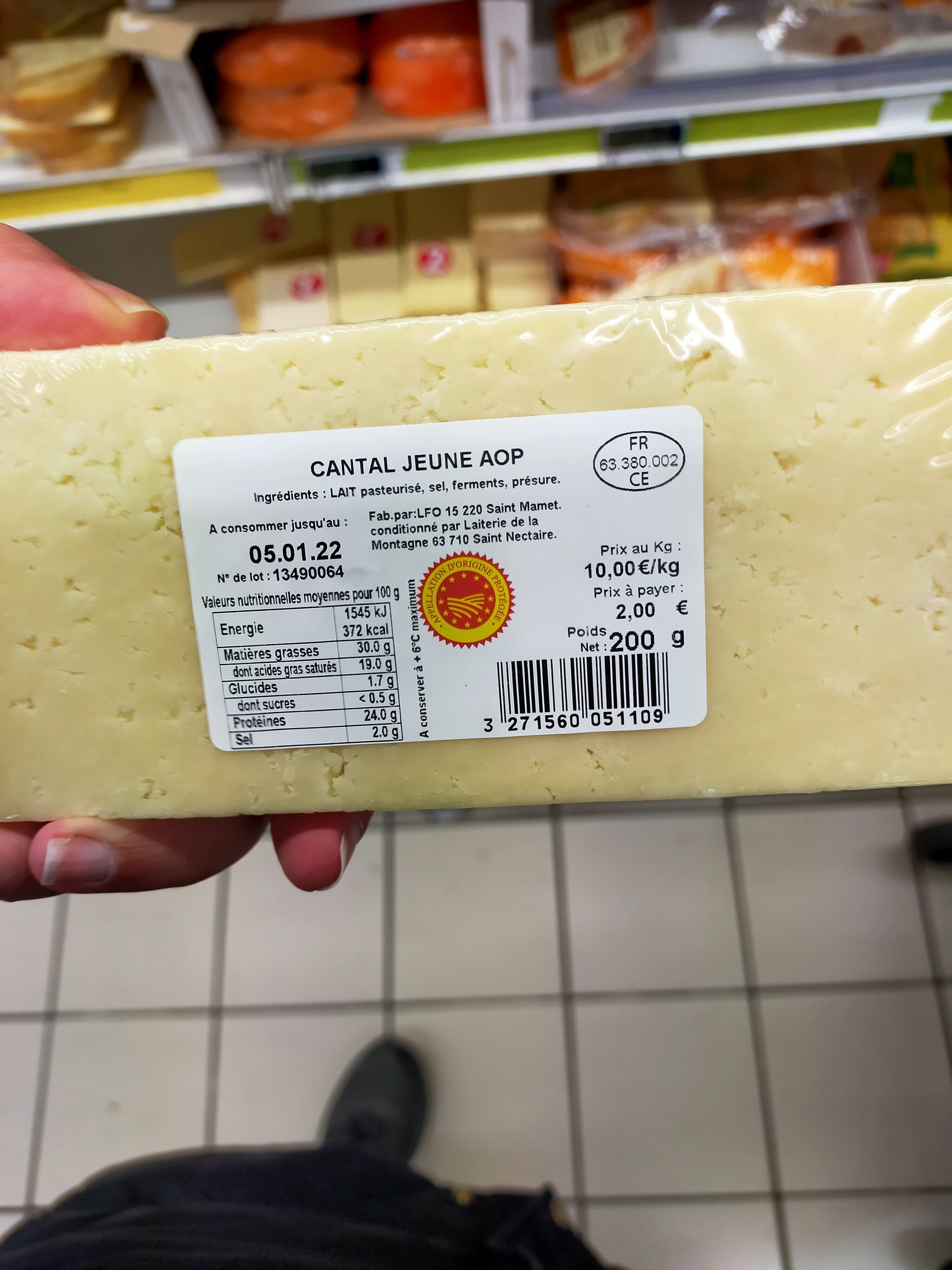 Open Food Facts Cantal jeune packshot