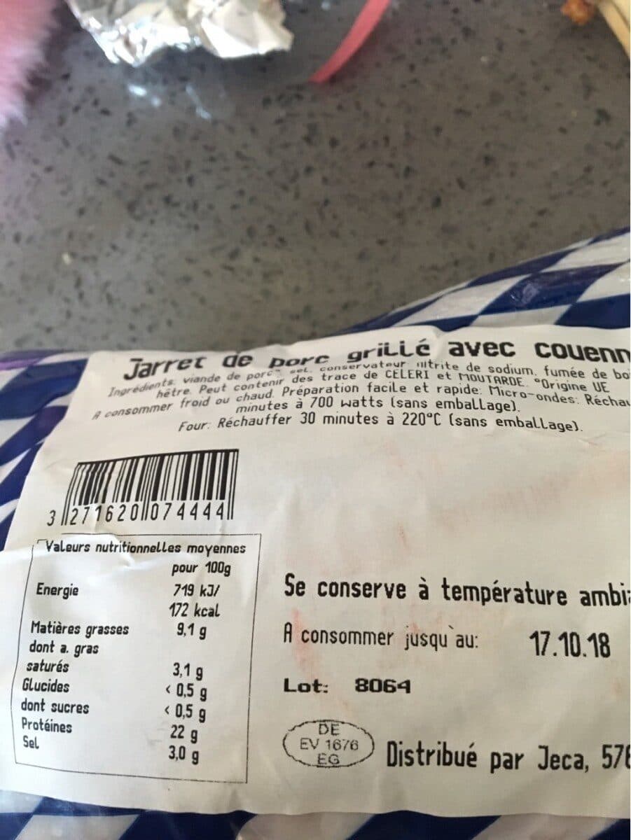 Open Food Facts Jarret de porc grille packshot