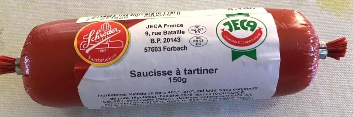 Open Food Facts Saucisse à tartiner 150g packshot