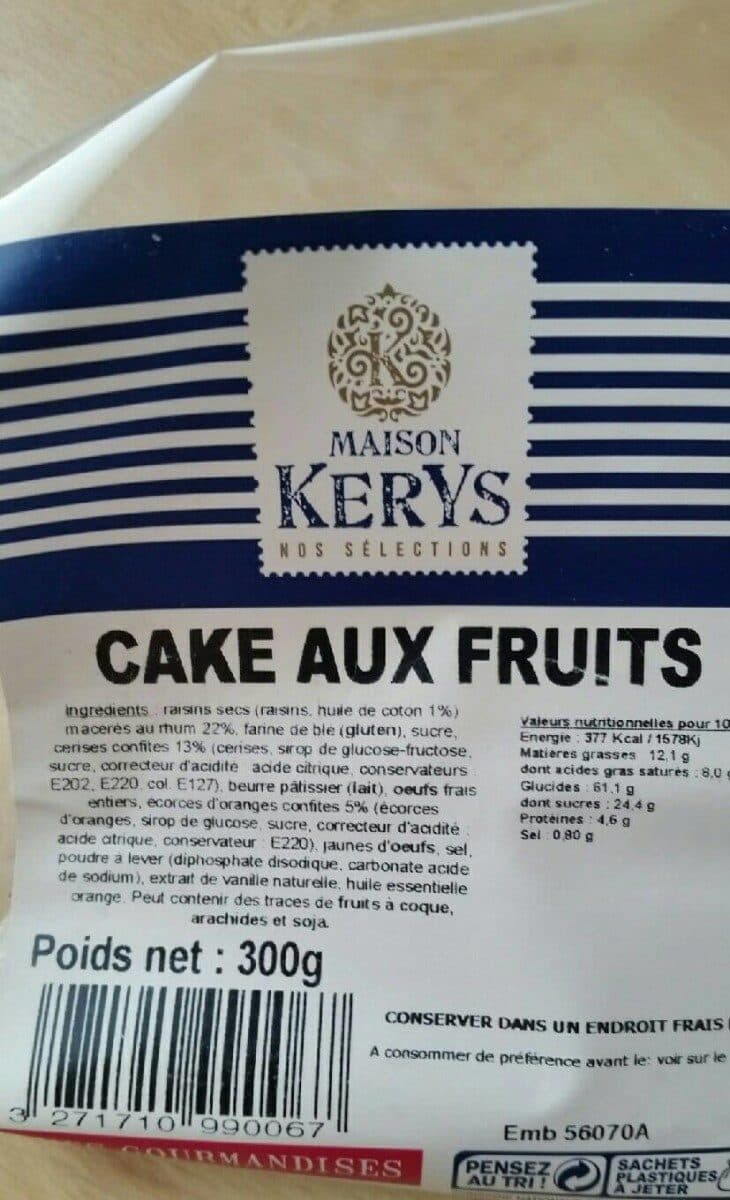 Maison Kerys Cake aux fruits packshot