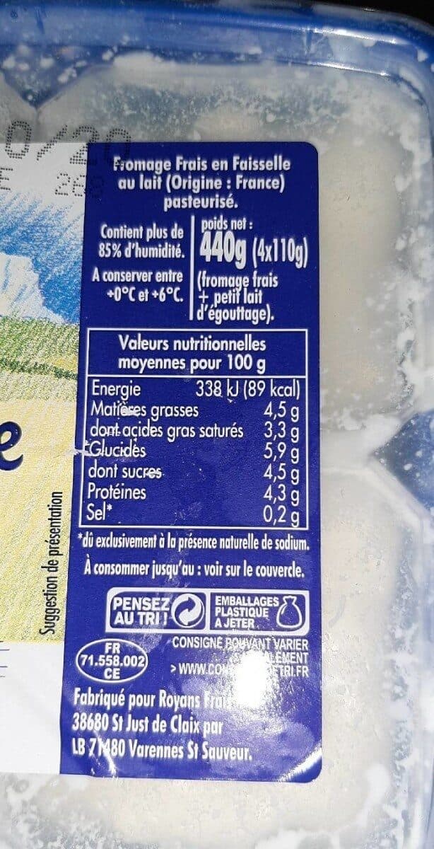 Royans Frais Royans Frais Faisselle packshot