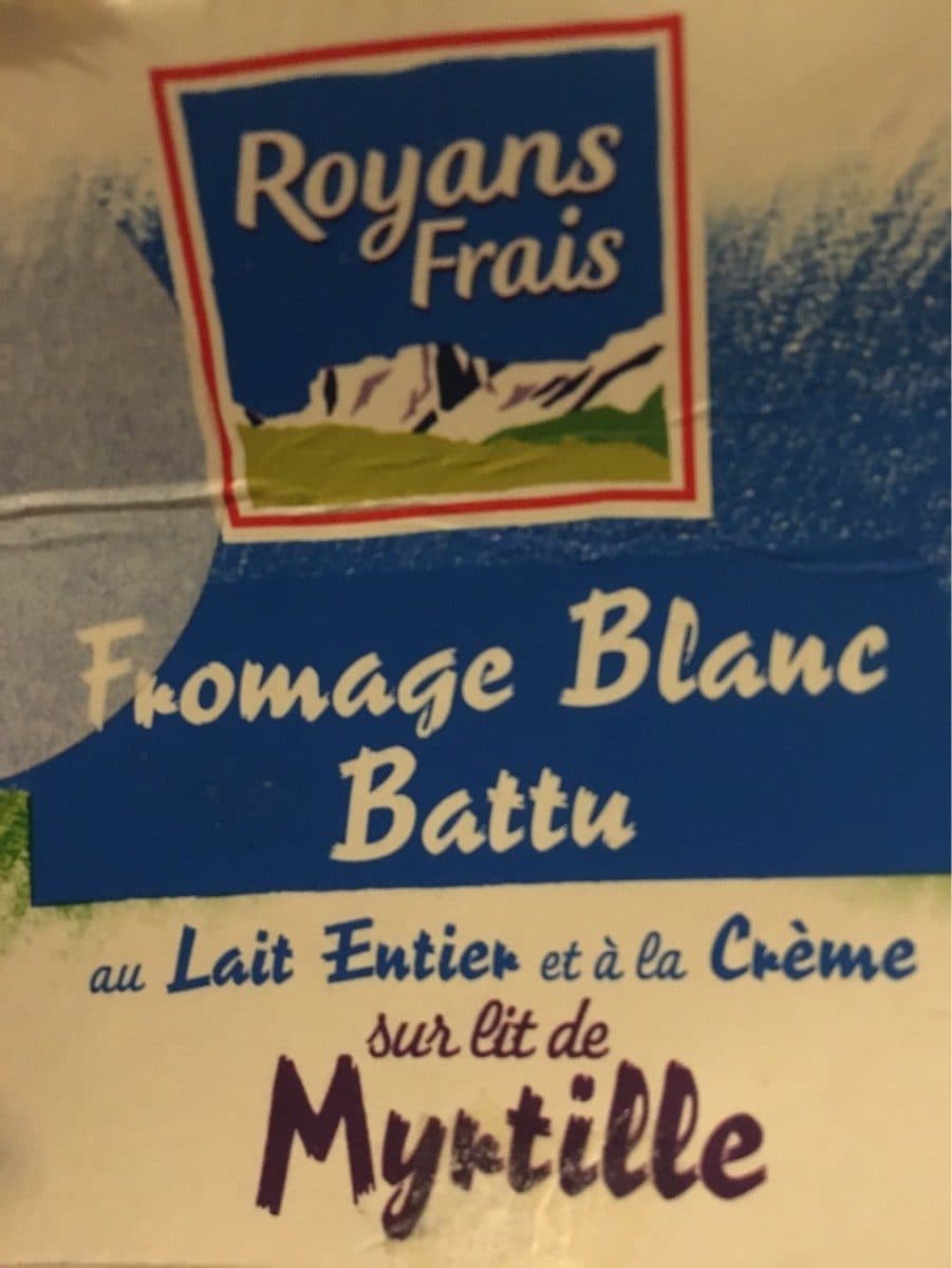 Royans frais Fromage Blanc Battu au Lait Entier et à la Crème sur Lit de Myrtille packshot