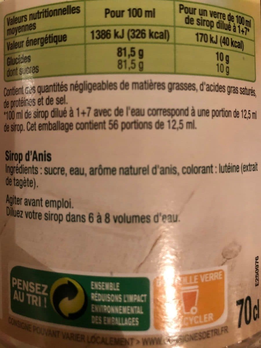 Moulin de Valdonne Sirop Anis packshot