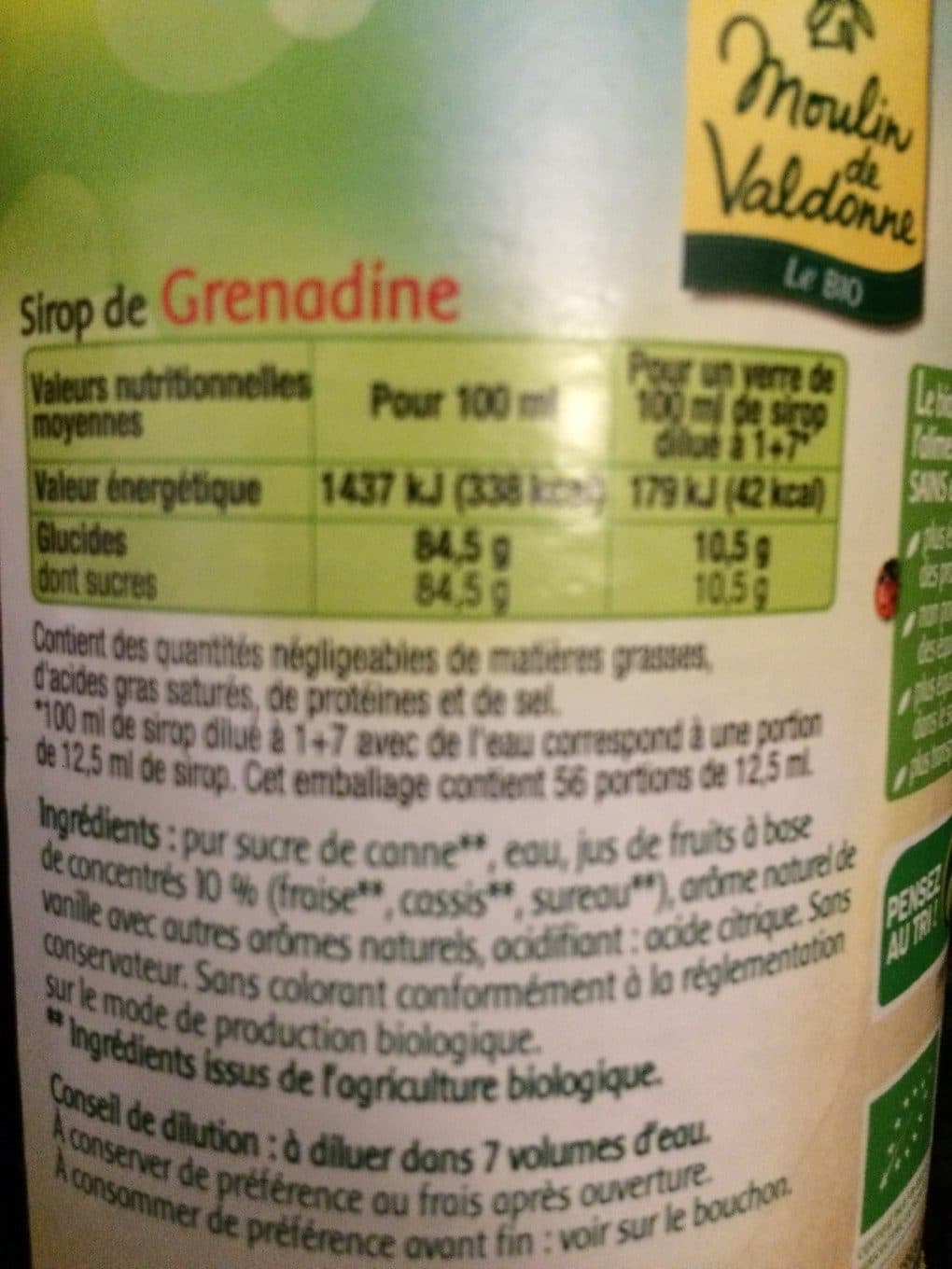Moulin de Valdonne Sirop de Grenadine packshot