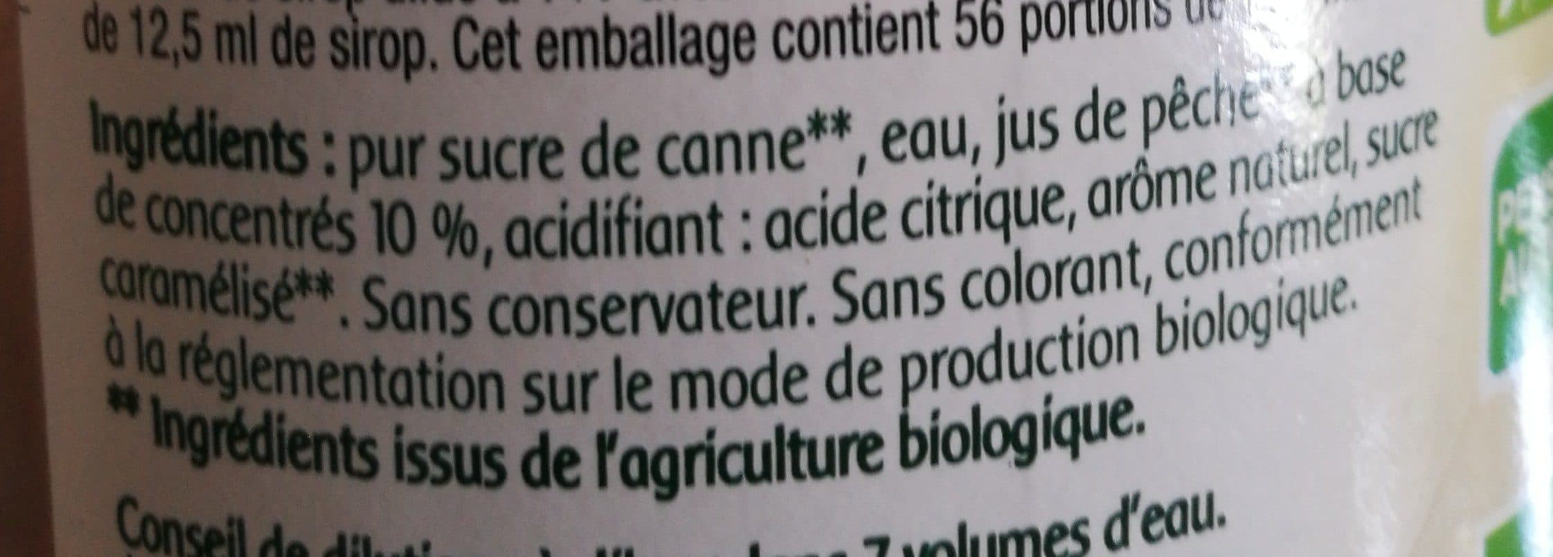 Moulin de valdonne Sirop de peche bio packshot