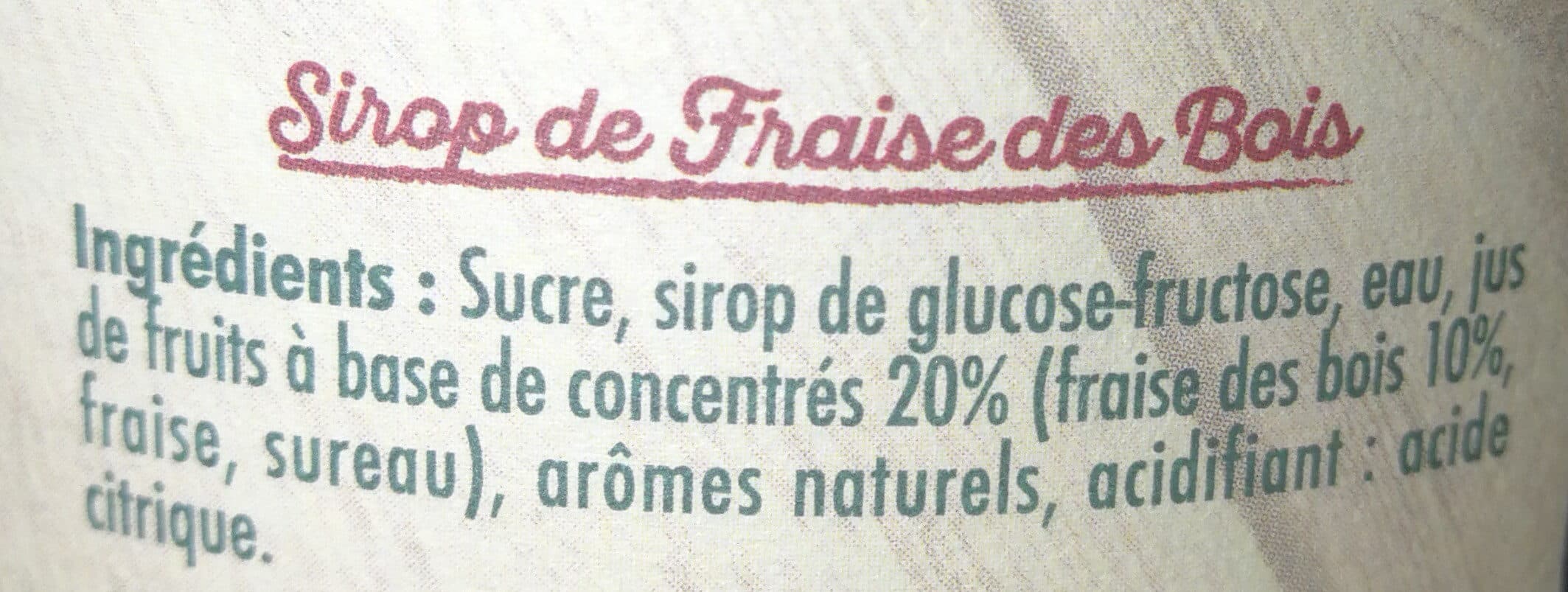 Moulin de Valdonne Sirop fraise des Bois packshot