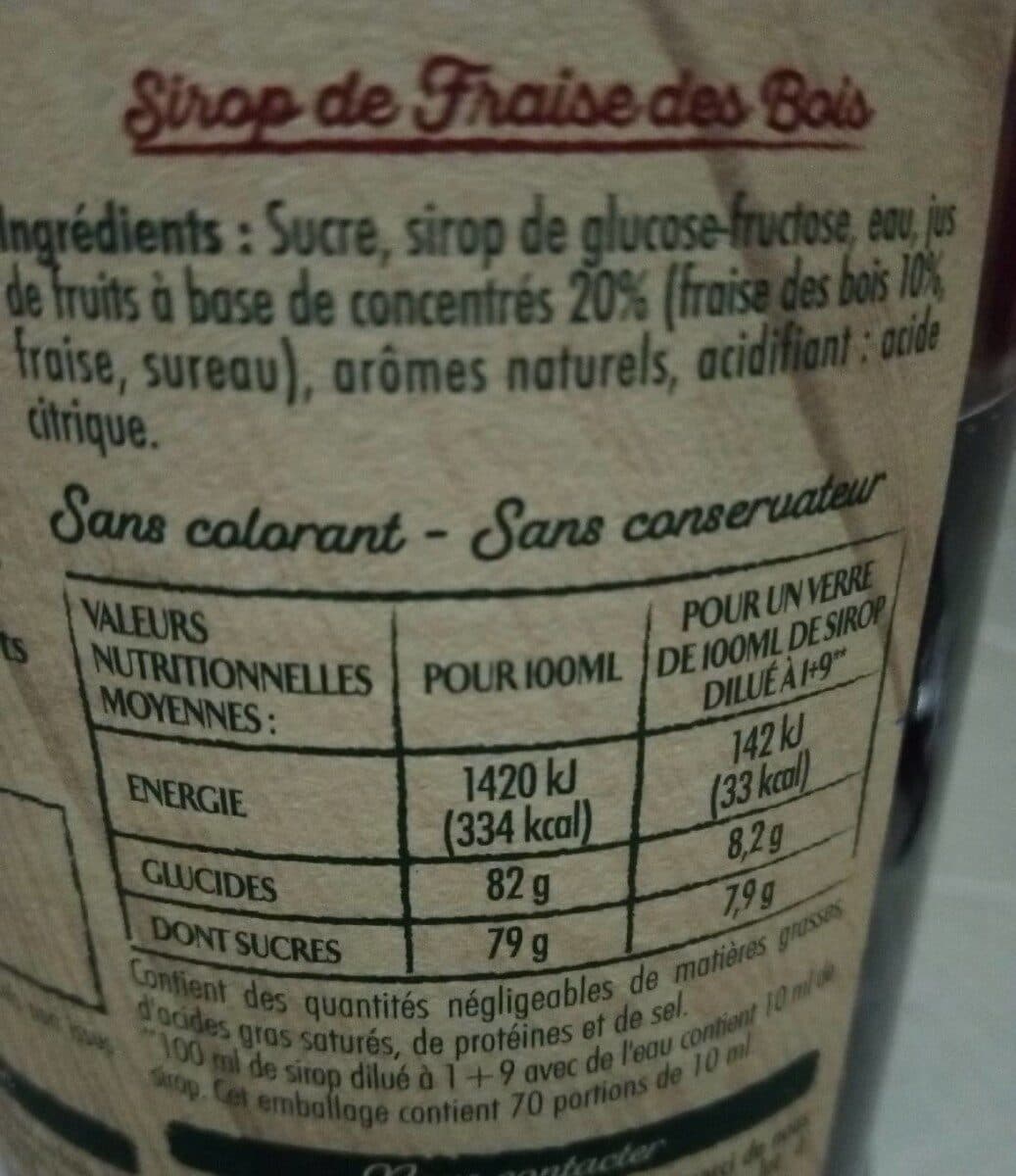 Moulin de Valdonne Sirop fraise des Bois packshot