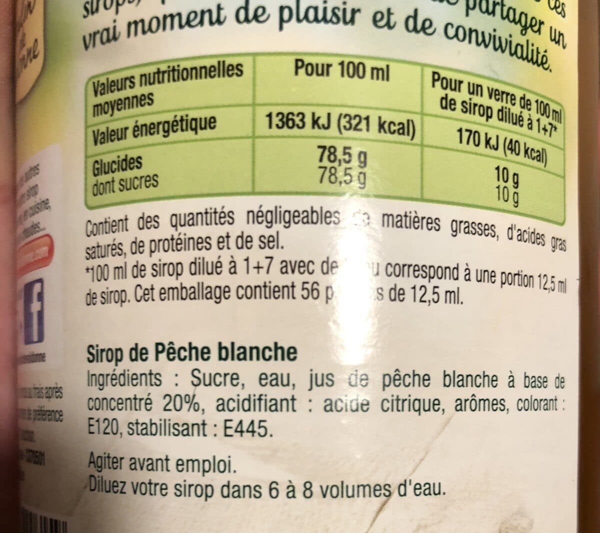 Moulin de Valdonne Sirop Pêche blanche packshot