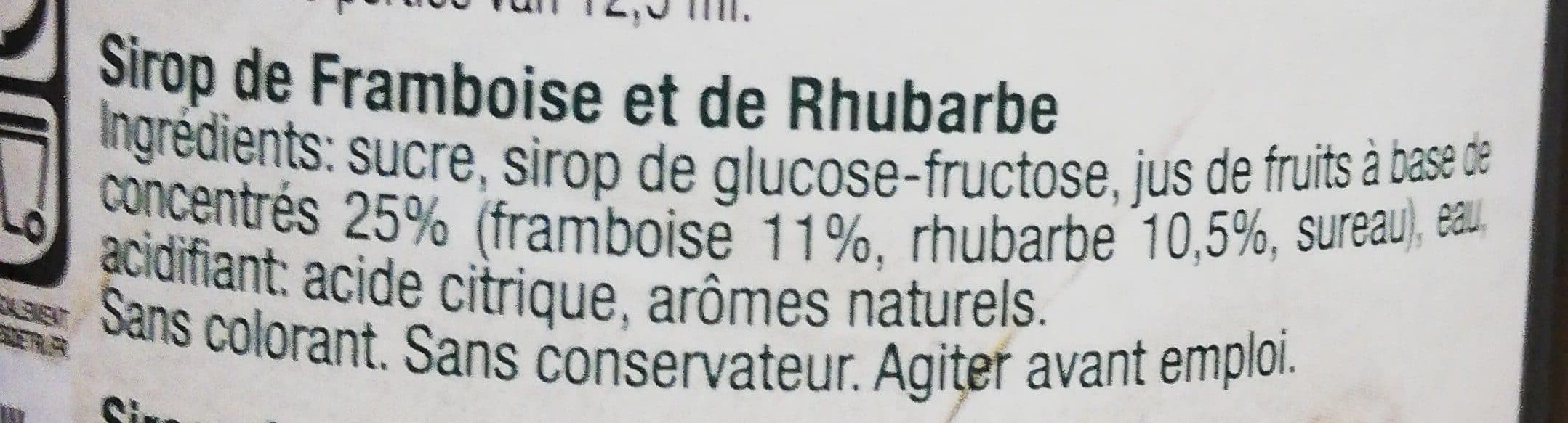 Saveurs Et Nature Sirop Framboise Rhubarbe packshot
