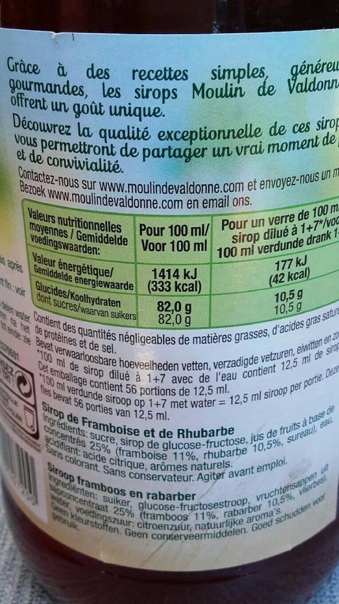 Saveurs Et Nature Sirop Framboise Rhubarbe packshot