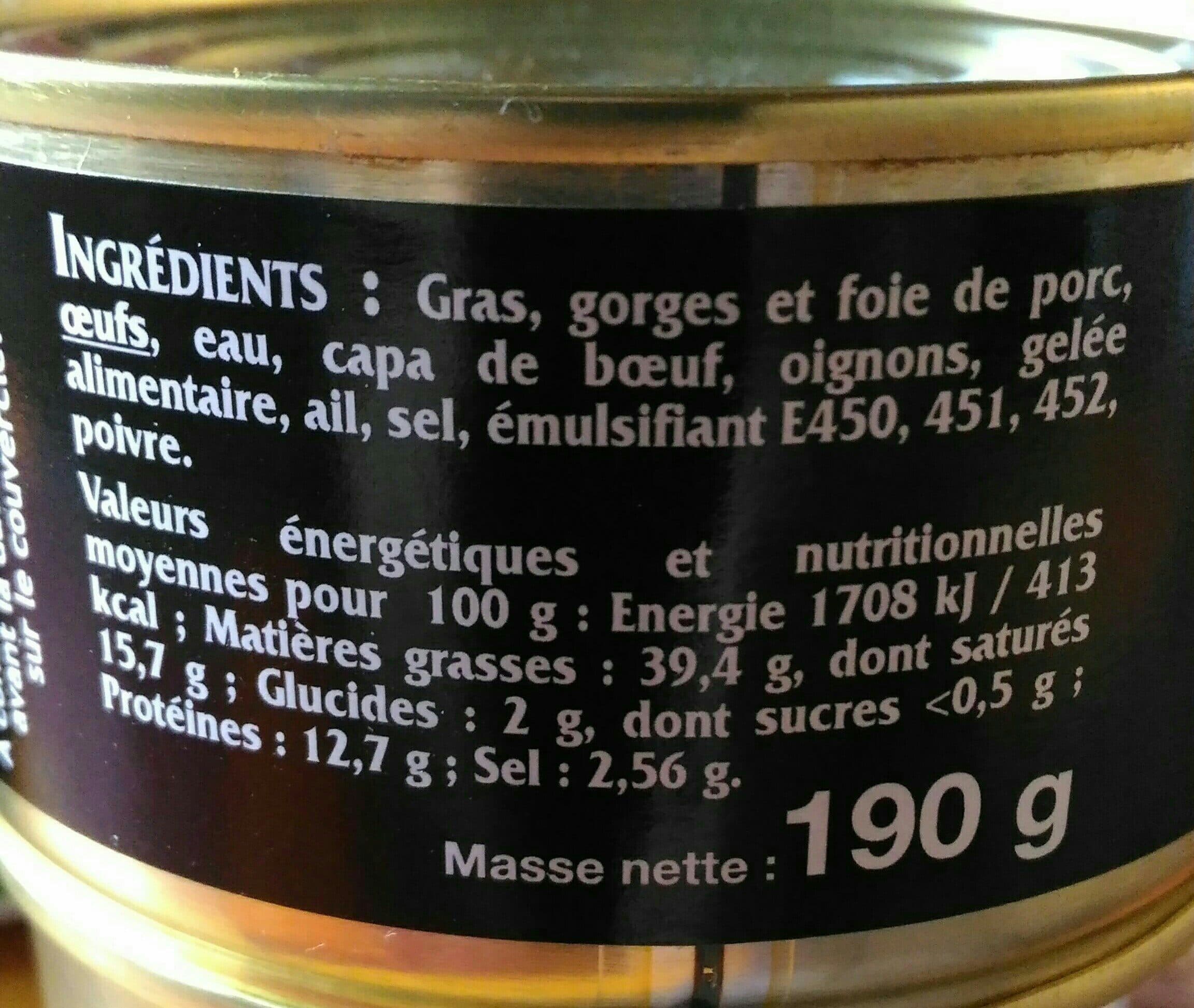 Esquines Pâté de campagne FRANCOIS ESQUINES, boîte de packshot