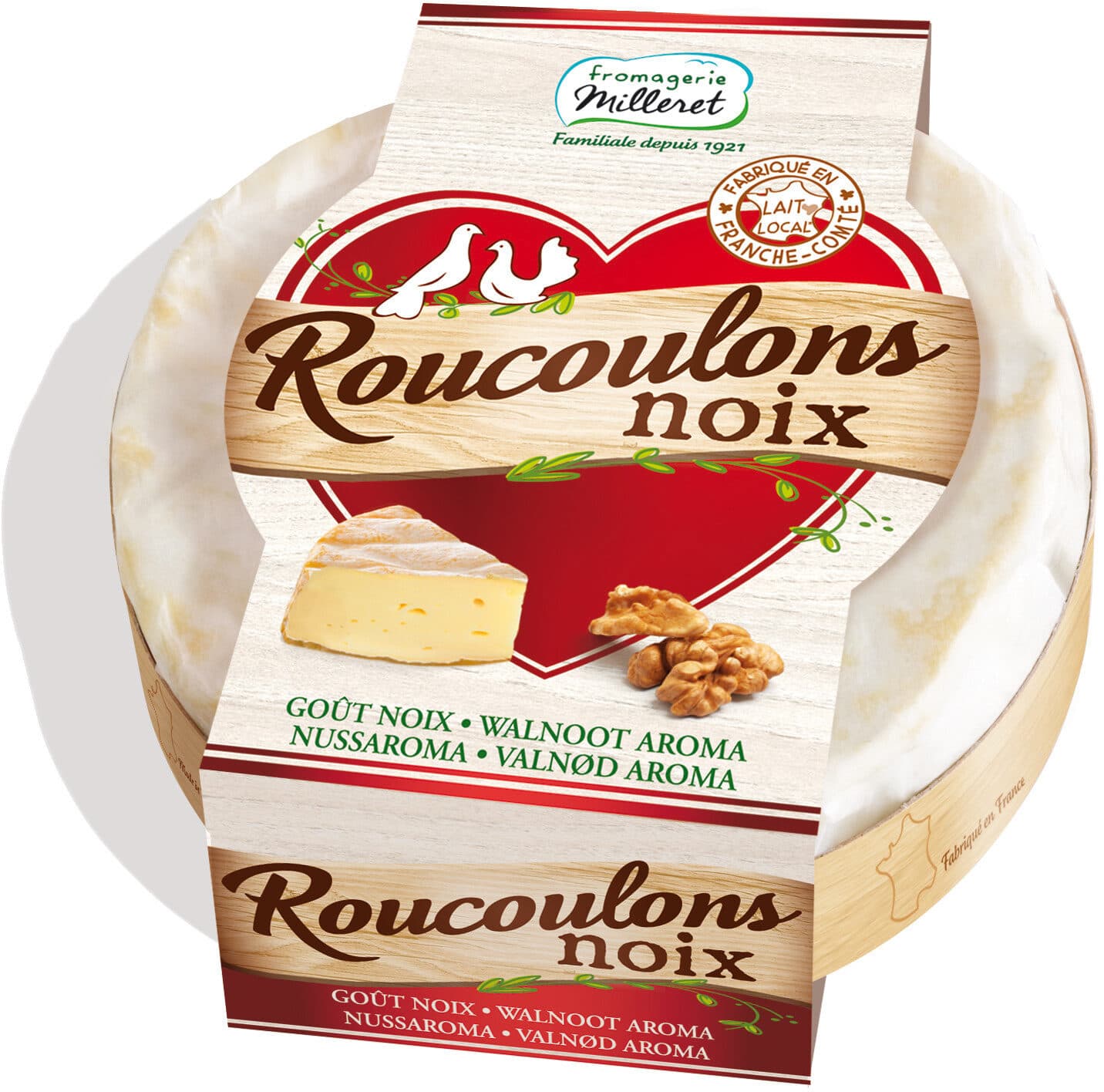 Fromagerie Milleret Roucoulons Noix 125g marque packshot