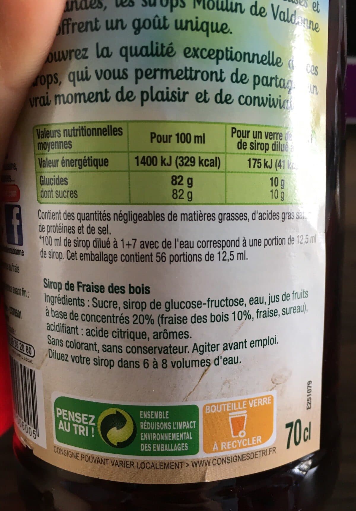 Moulin de Valdonne Sirop Fraise des Bois packshot