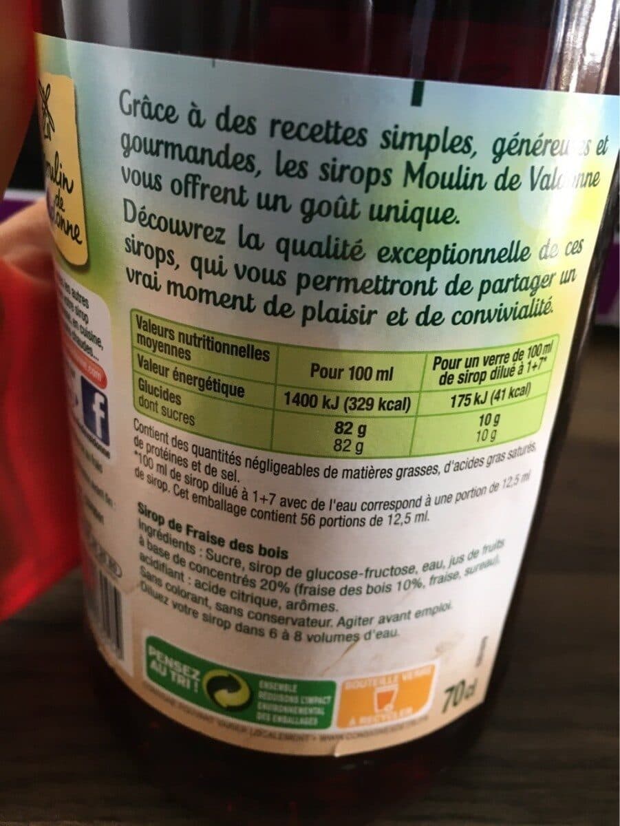 Moulin de Valdonne Sirop Fraise des Bois packshot