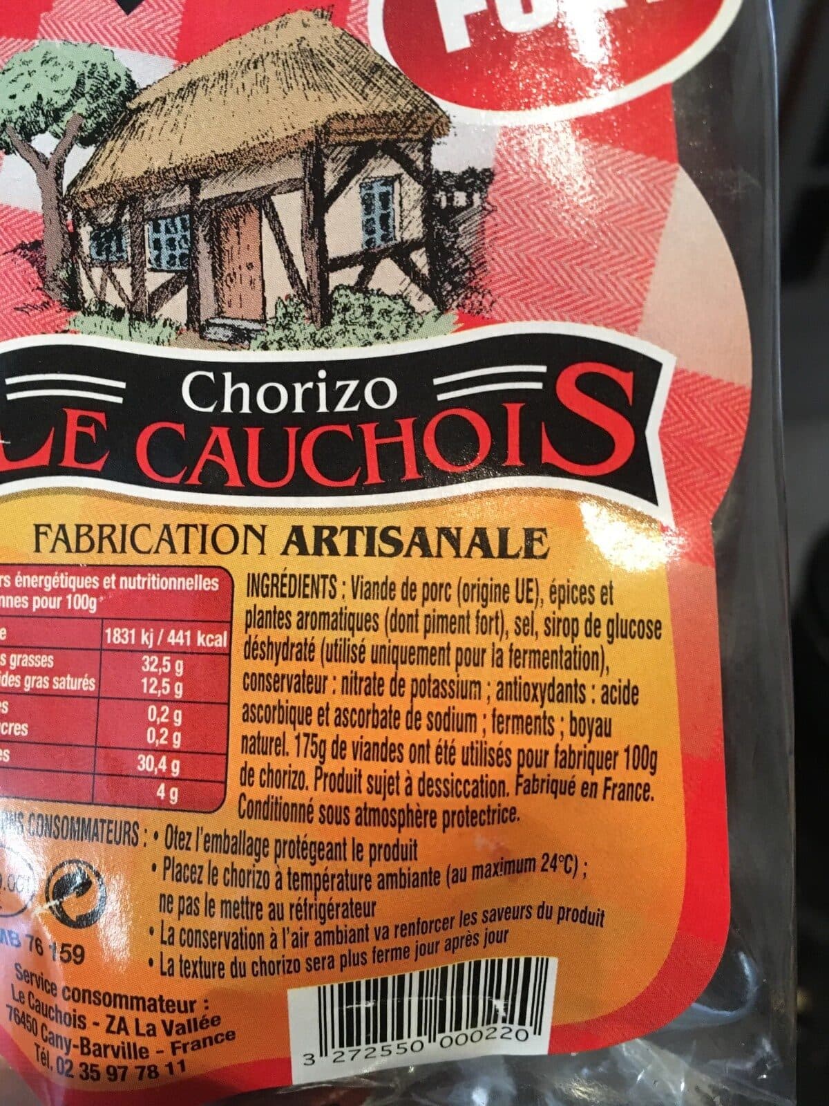 Roches blanches Chorizo pur porc packshot