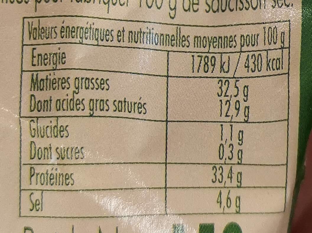 Roches Blanches Saucisson sec bio Pur porc packshot