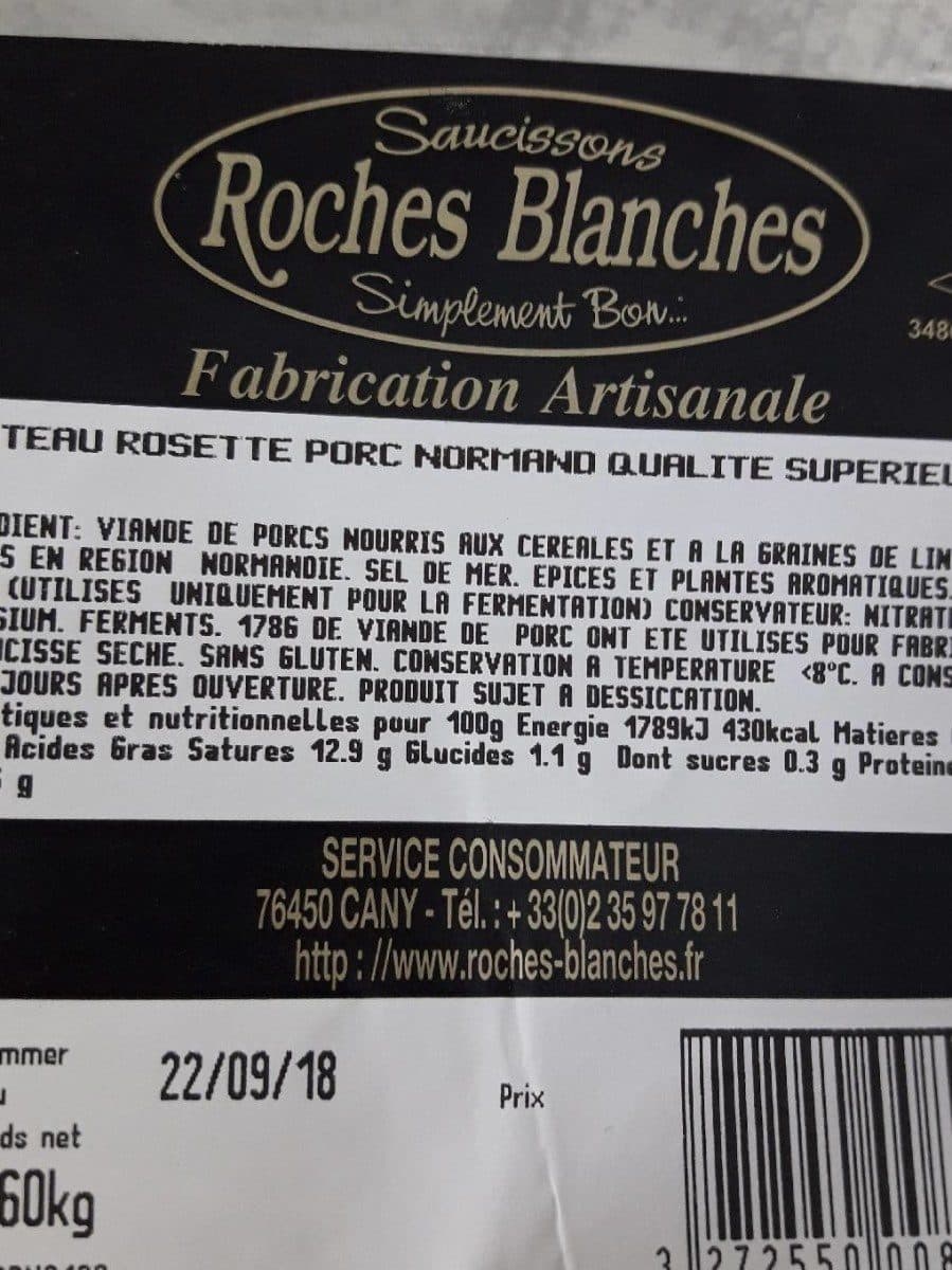 Roches blanches Plateau rosette porc normand qualité supérieure packshot