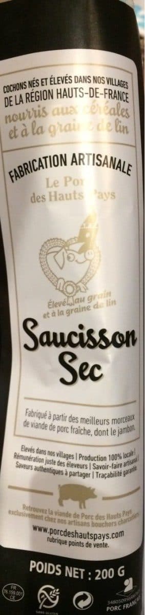 Porcdeshautspays Saucisson sec packshot