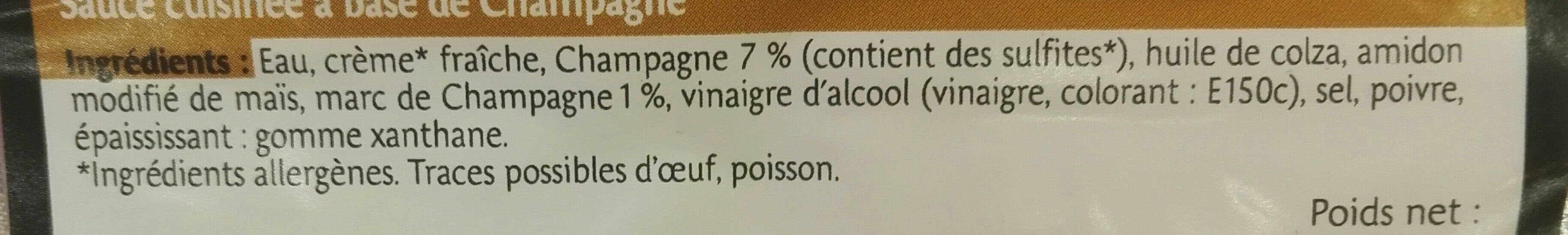 Open Food Facts Sauce au champagne packshot