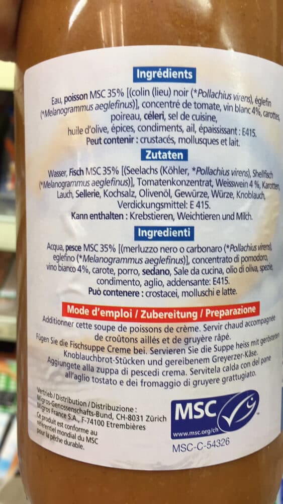 Migros Soupe de poisson MSC packshot
